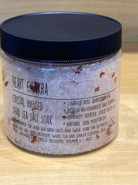 Crescent City Swoon Heart Chakra Rose Quartz Dead Sea Bath Salts