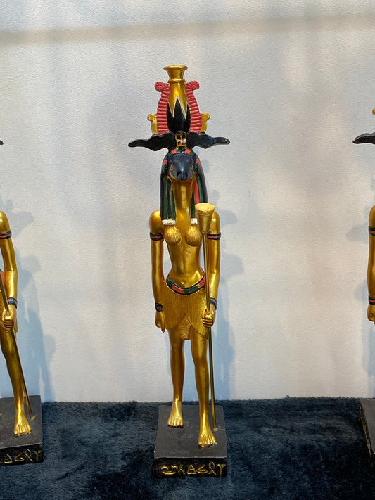 Decorative Gold Standing Horus Egyptian Figurine