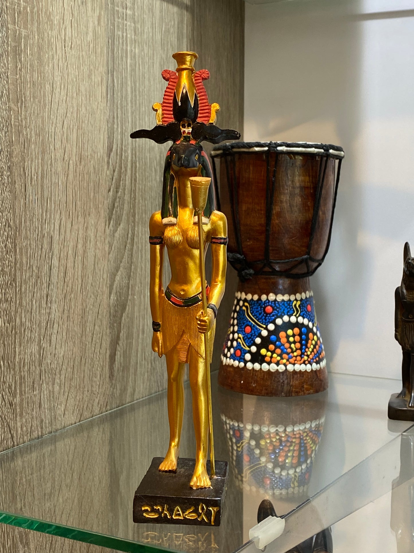 Decorative Gold Standing Horus Egyptian Figurine