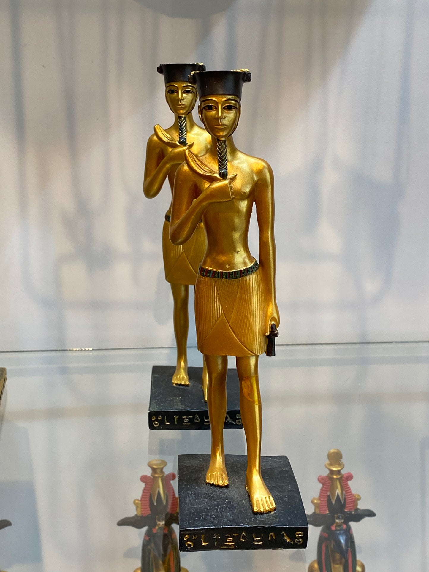 Egyptian Figure God Amun Golden Patina