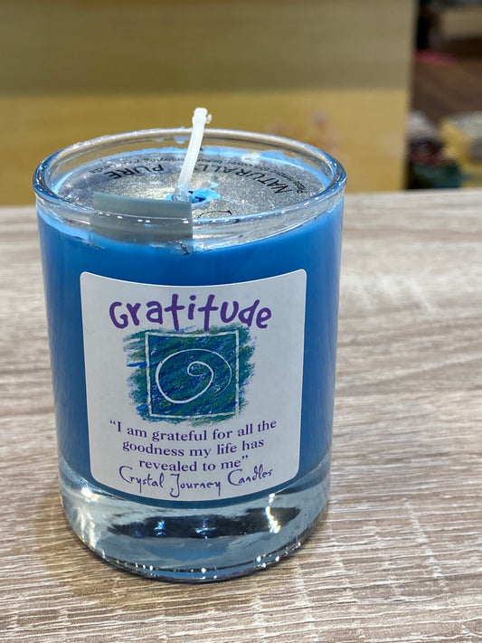 Gratitude-Crystal Journey Filled Glass Votives