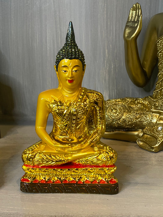 Feng Shui Golden Thai Sitting Buddha 5” Statue