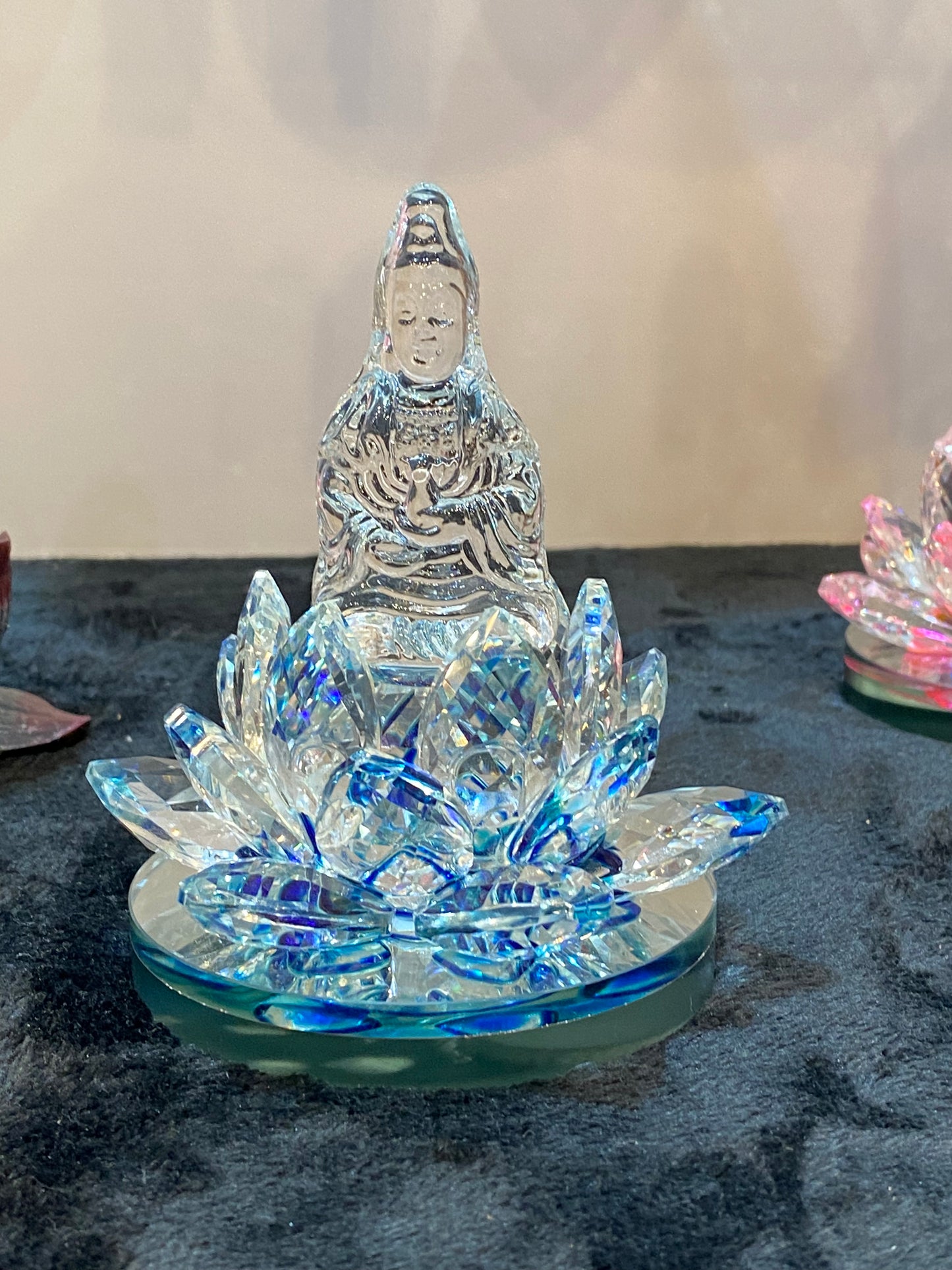 Crystal Kwan/Kuan Yin sitting on Lotus Blue