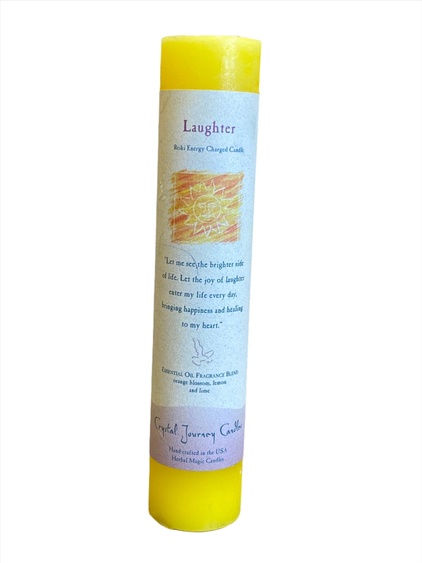 Crystal Journey Reiki Pillar Candle Laughter