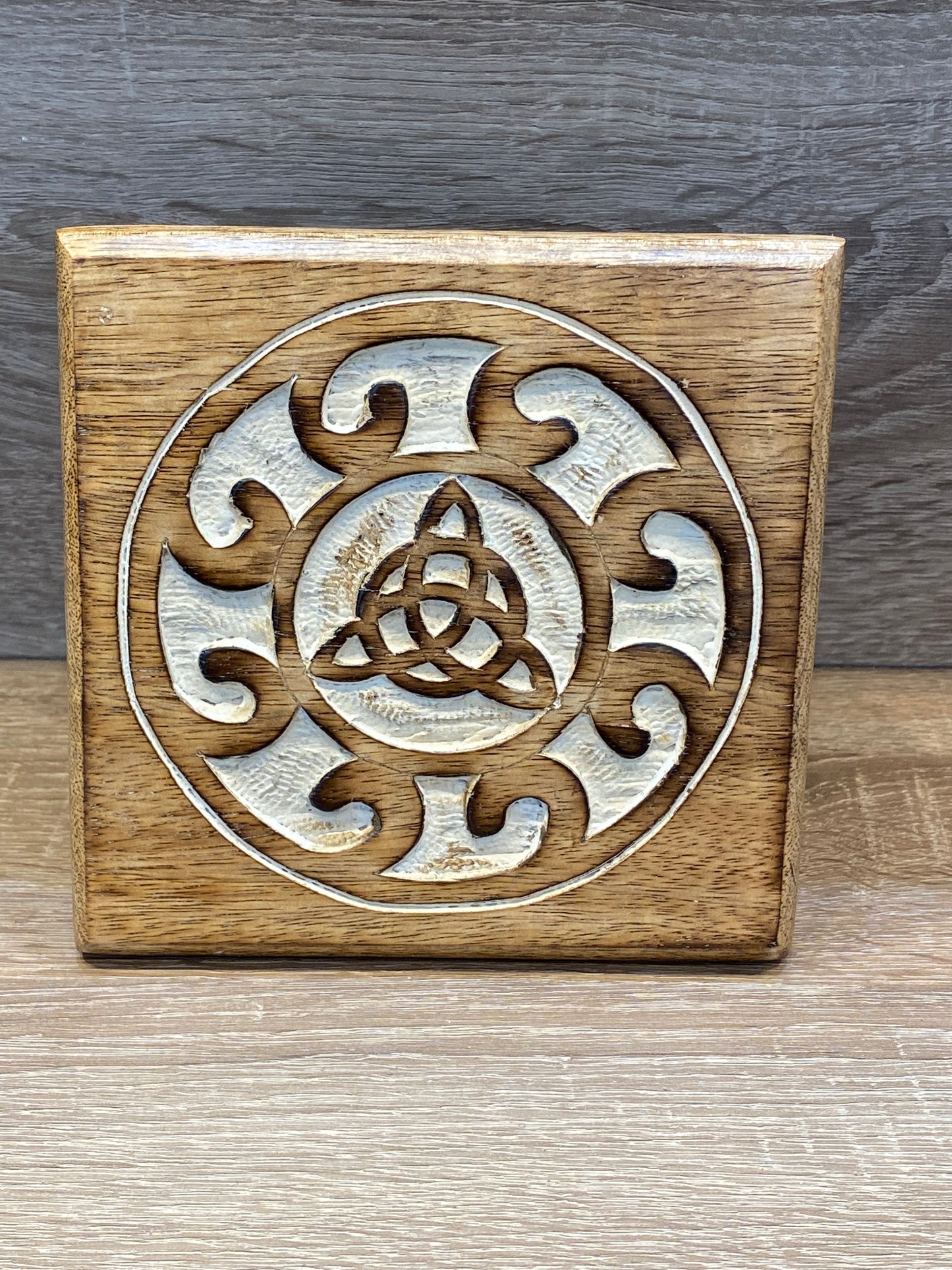 Sacred Wooden Altar Table Triquetra