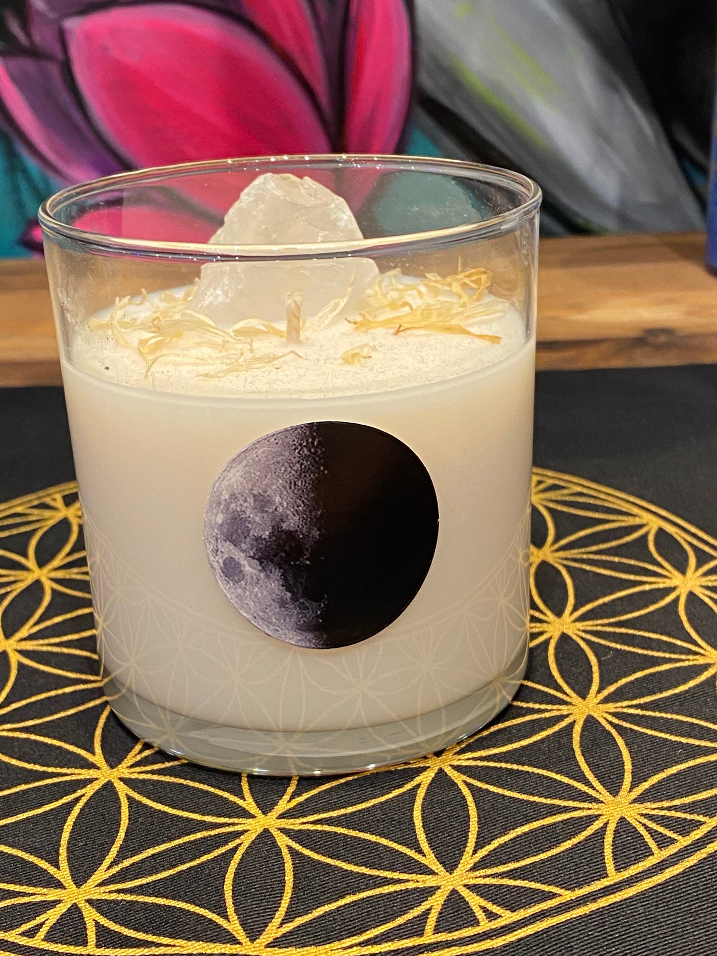 Moonchild Crystal Candle made by Lunastry