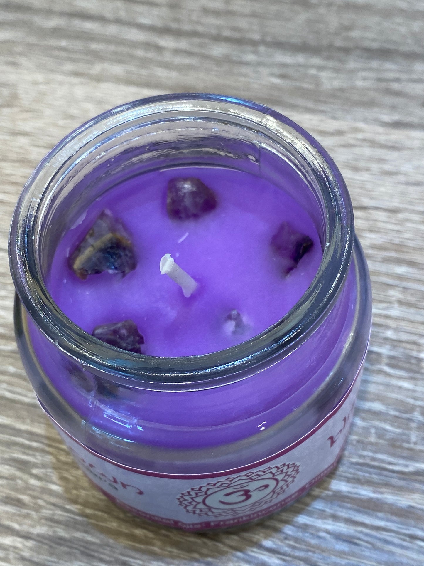 Vrinda 7 Chakra Jar Candles Purple / Violet, Scented Crown Chakra Sahasrara-3oz