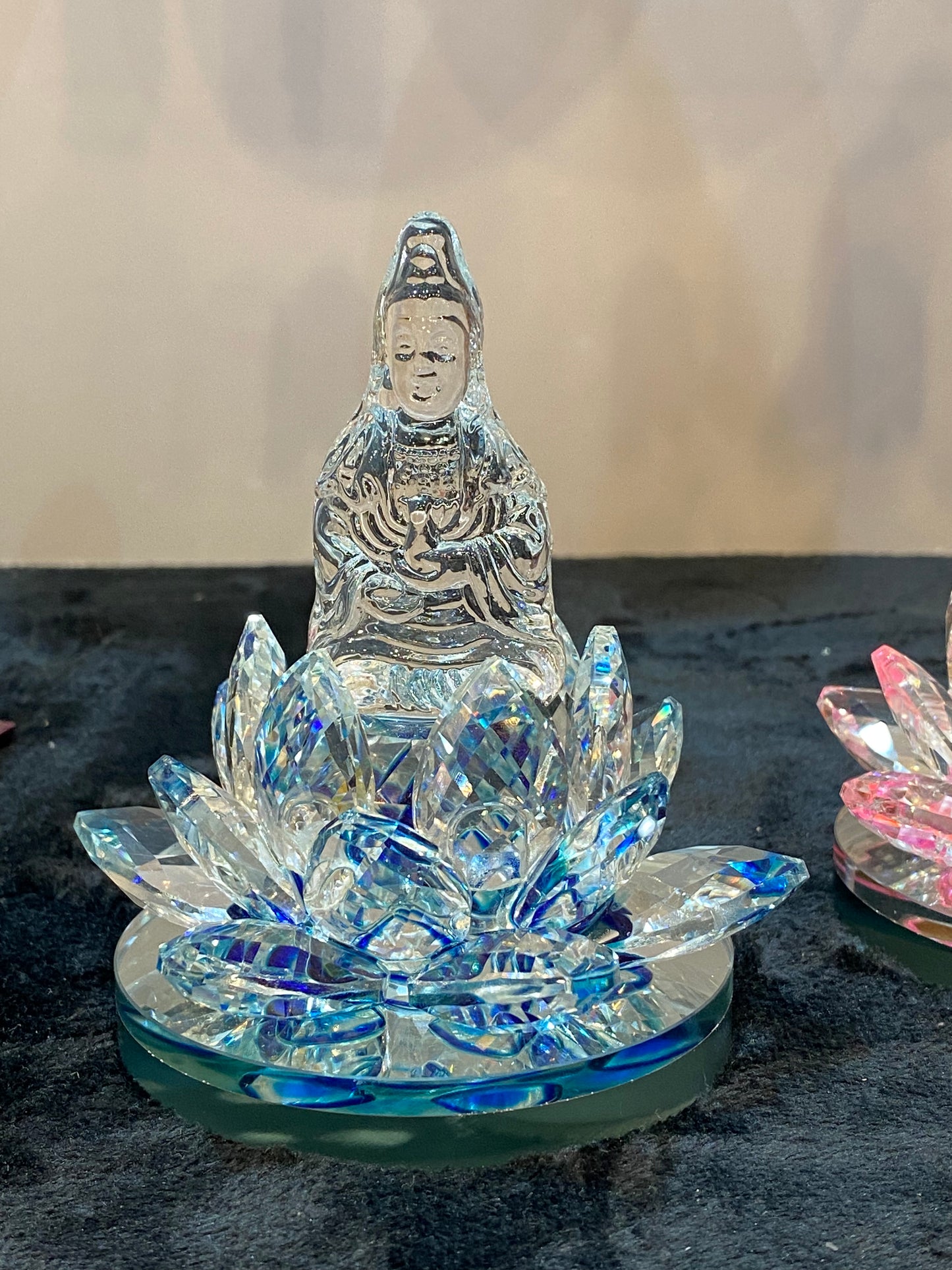 Crystal Kwan/Kuan Yin sitting on Lotus Blue