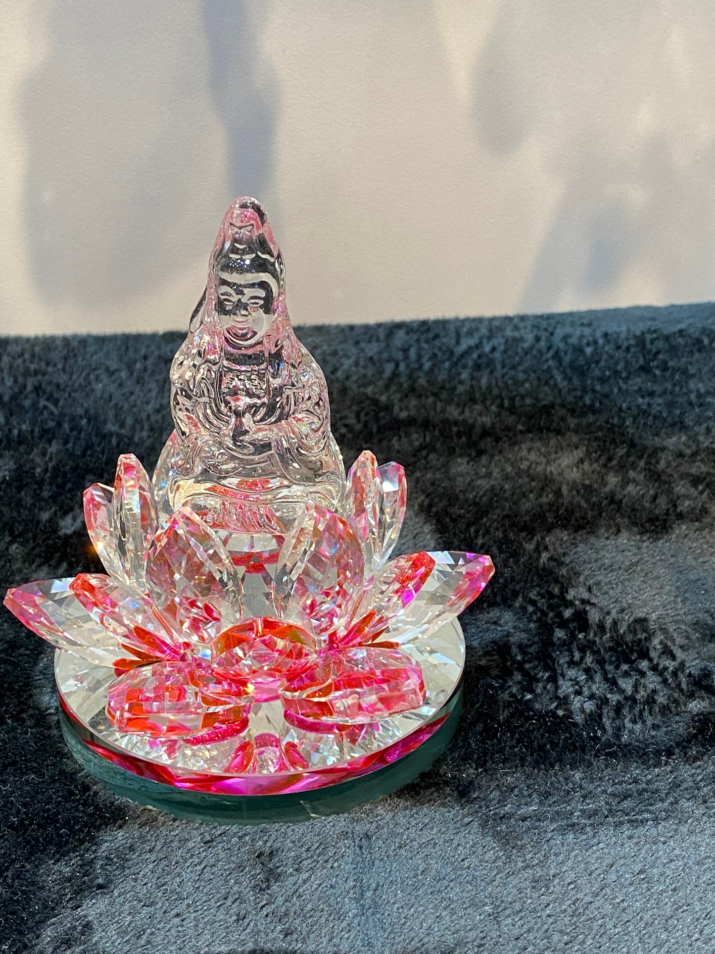 Crystal Kwan/Kuan Yin sitting on a Lotus Hot Pink