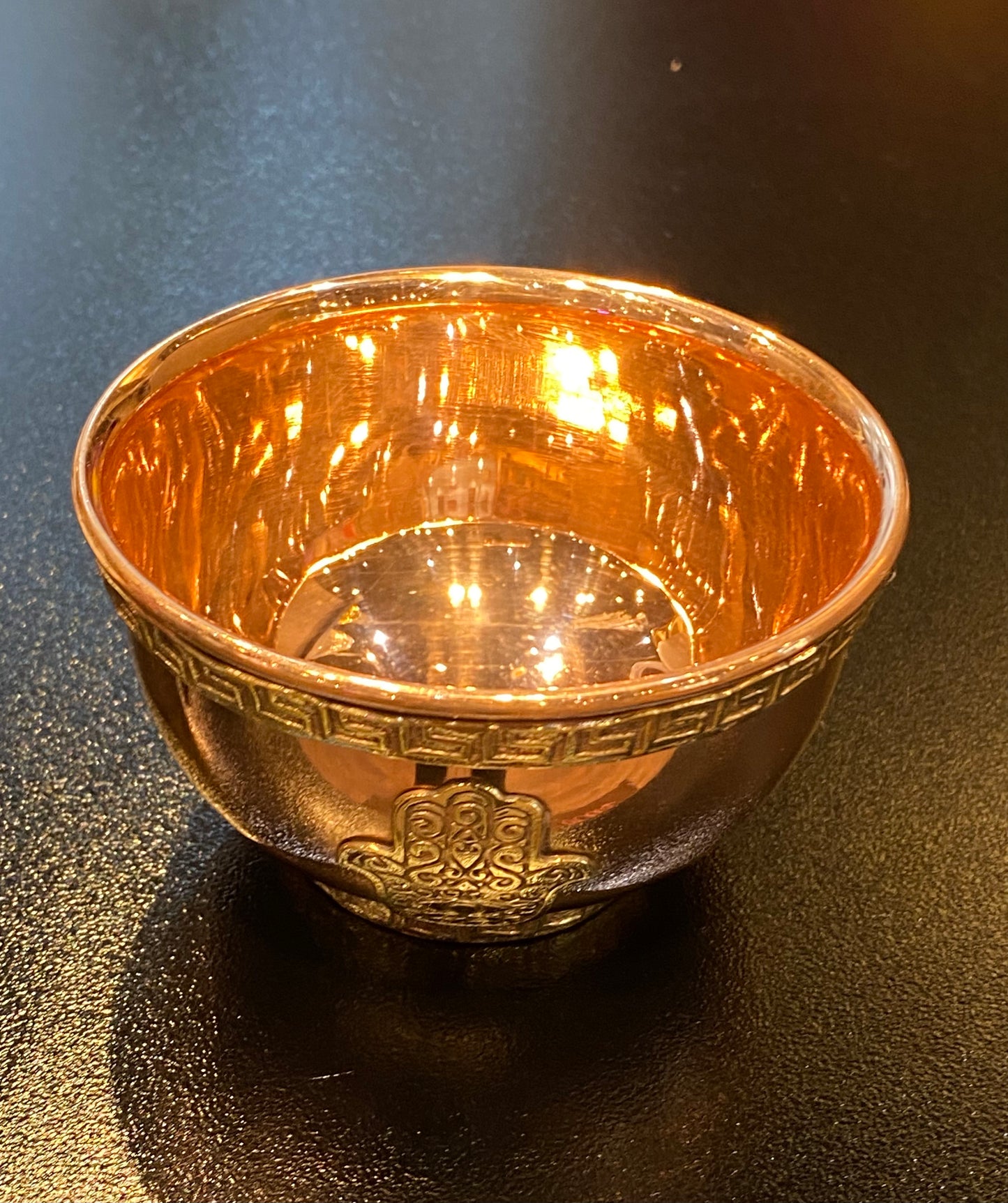 Copper Offering Bowl w/Hamsa