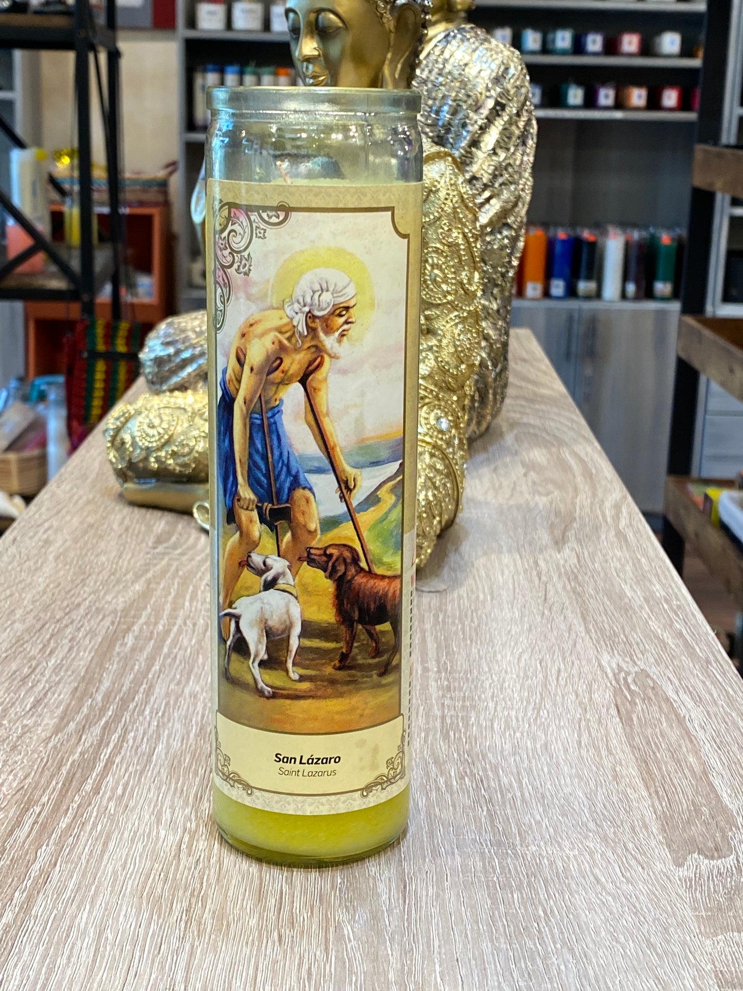 San Lazaro Yellow Candle