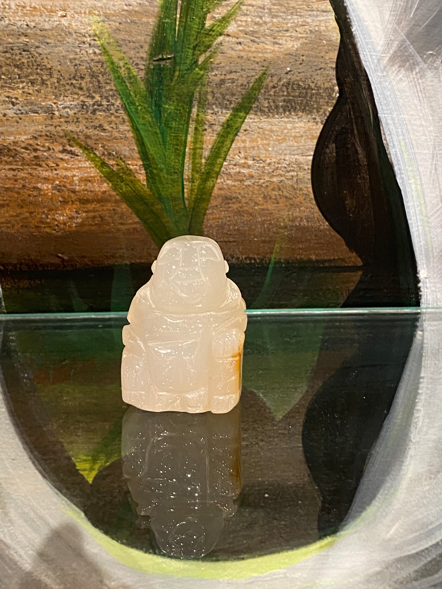 Calcite Mini Hand Carved Polished Desktop Laughing Buddha