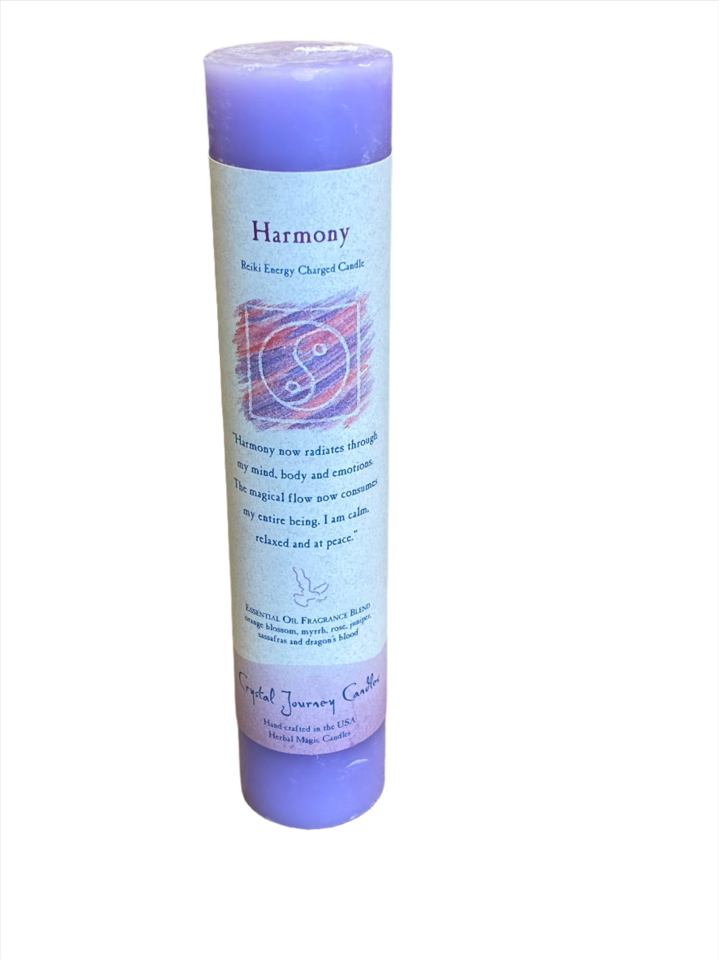 Crystal Journey Harmony Reiki Pillar Candle