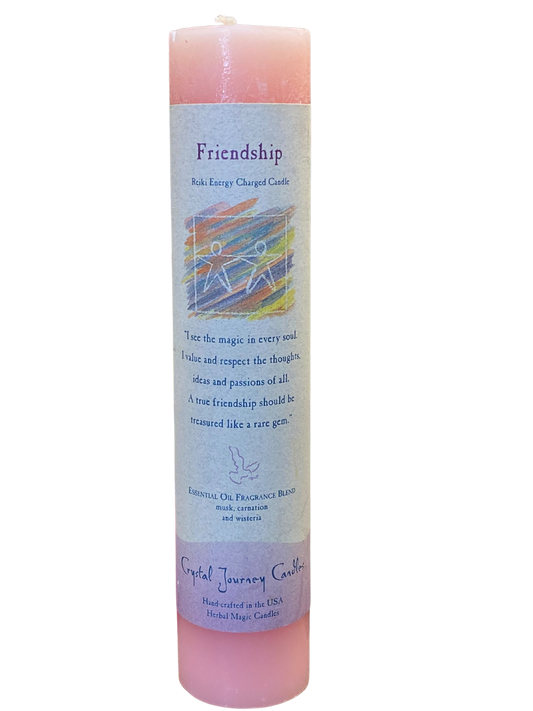 Crystal Journey Reiki Pillar Candle Friendship