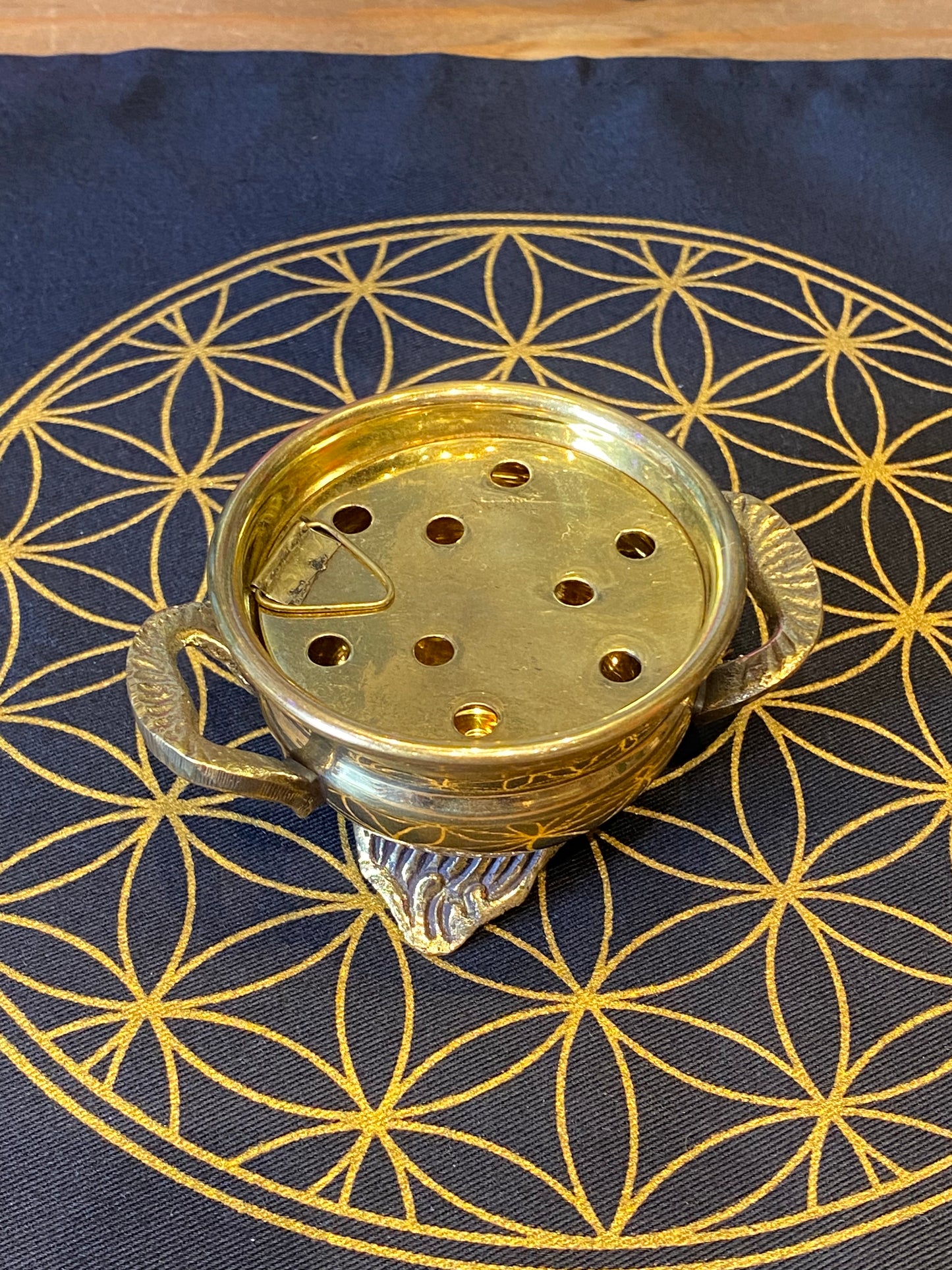 Gold Painted Brass Cauldron (small desktop)