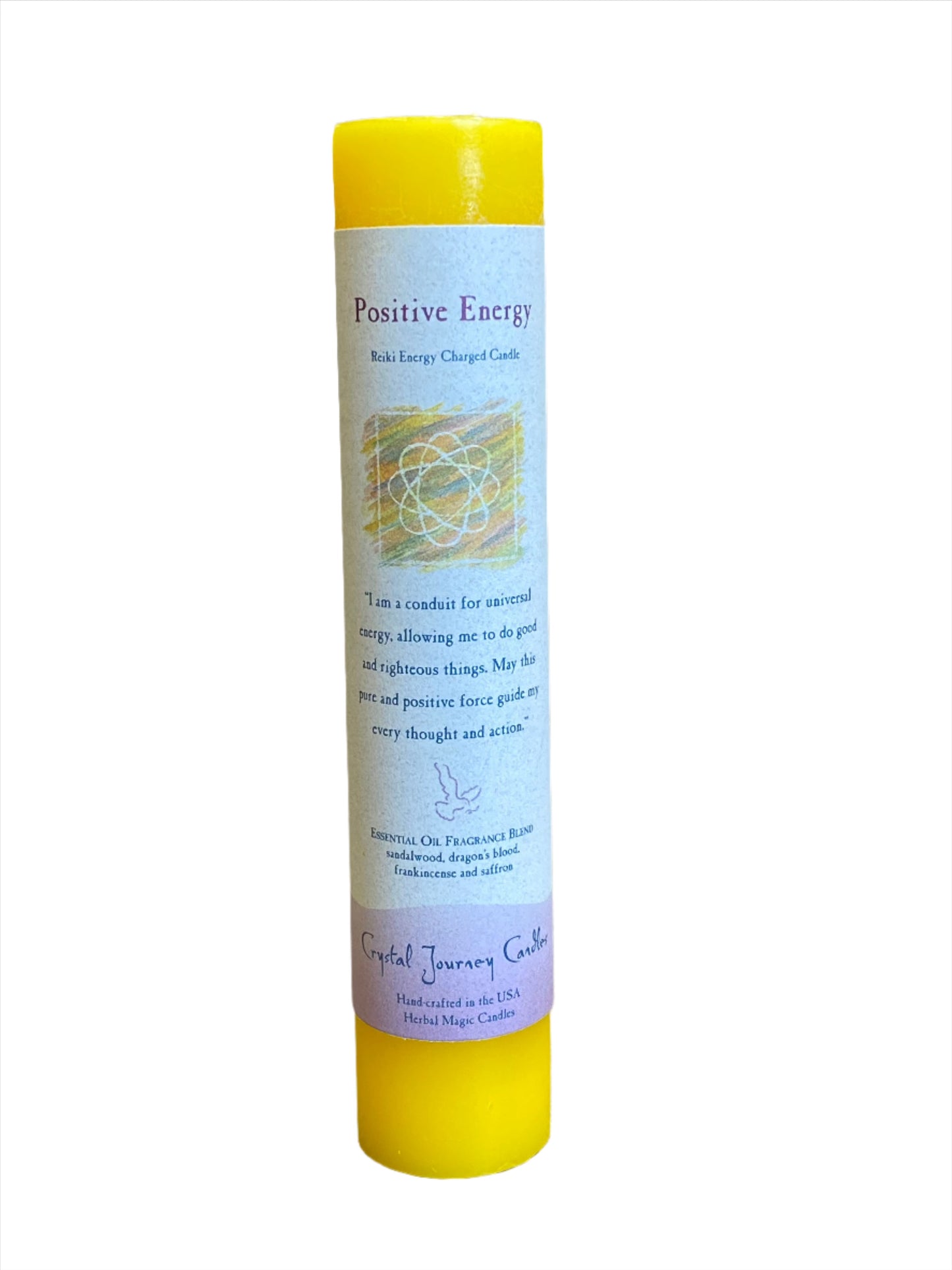 Crystal Journey Reiki Pillar Candle Positive Energy