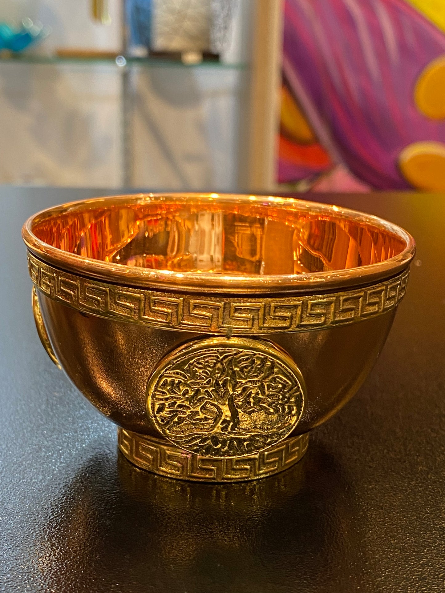 Copper Offering Bowl w/Tree Of Life