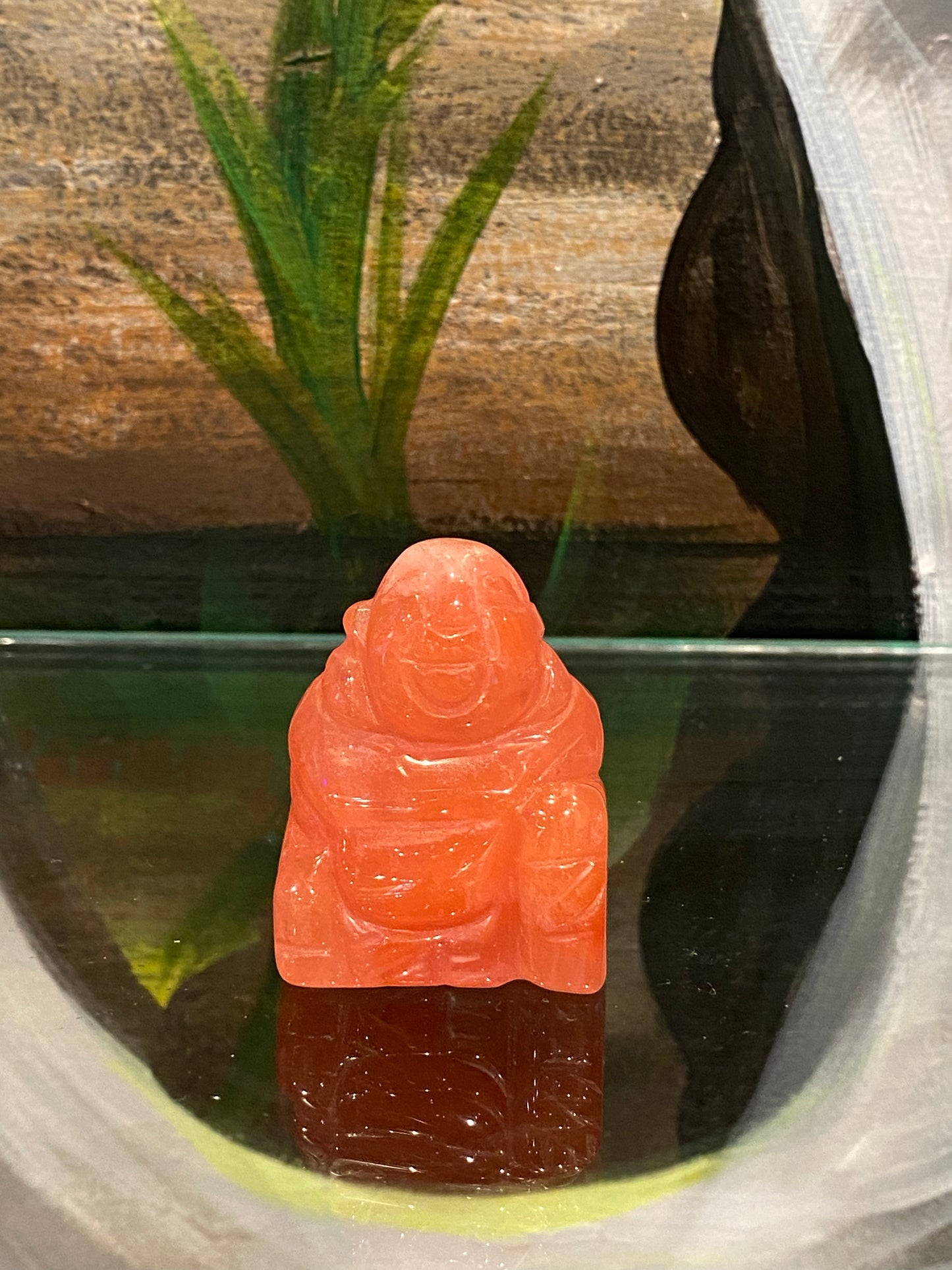 Cherry Quartz Hand Carved Polished Desktop Laughing Buddha