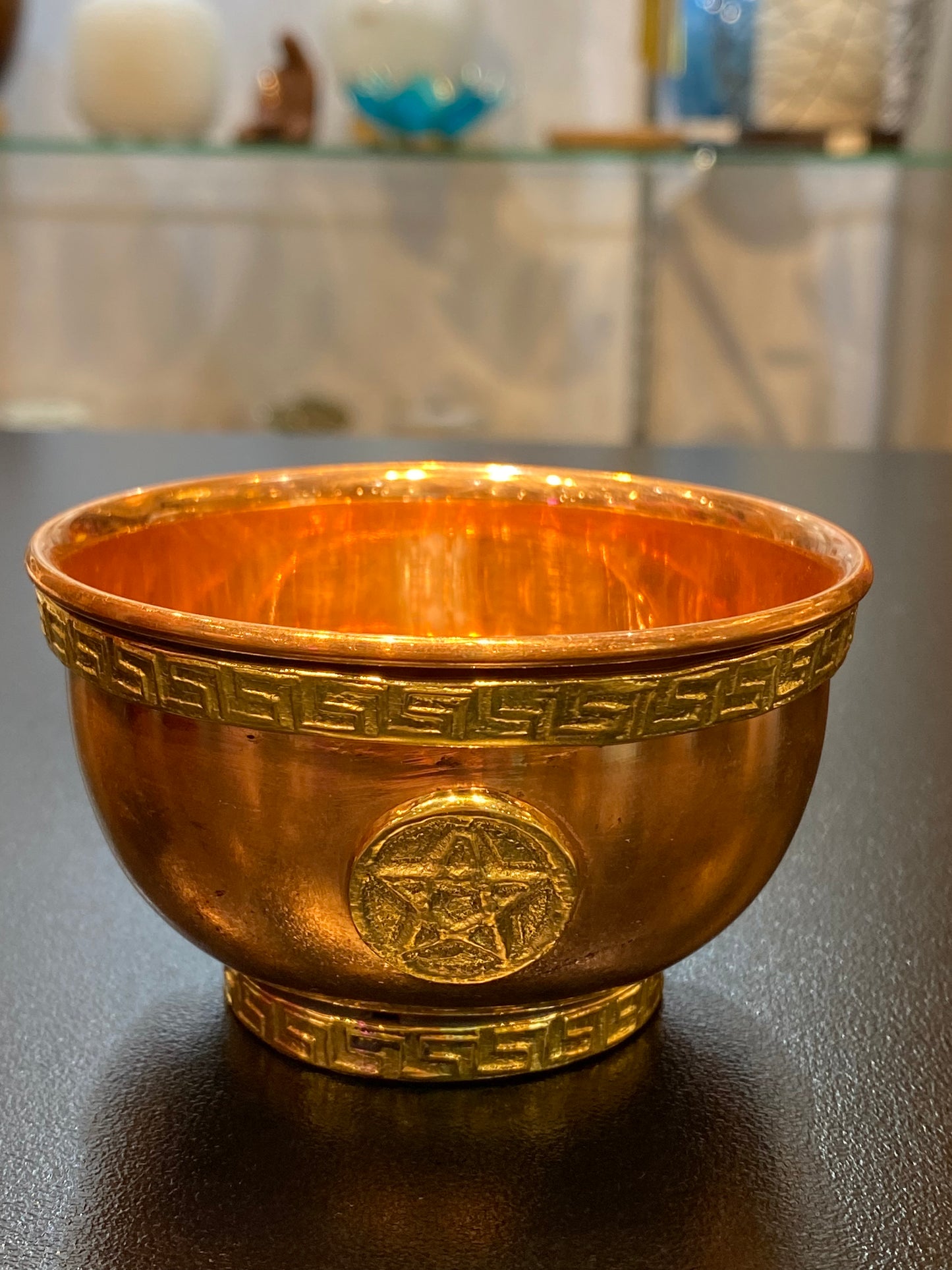 Copper Offering Bowl With Pentacle