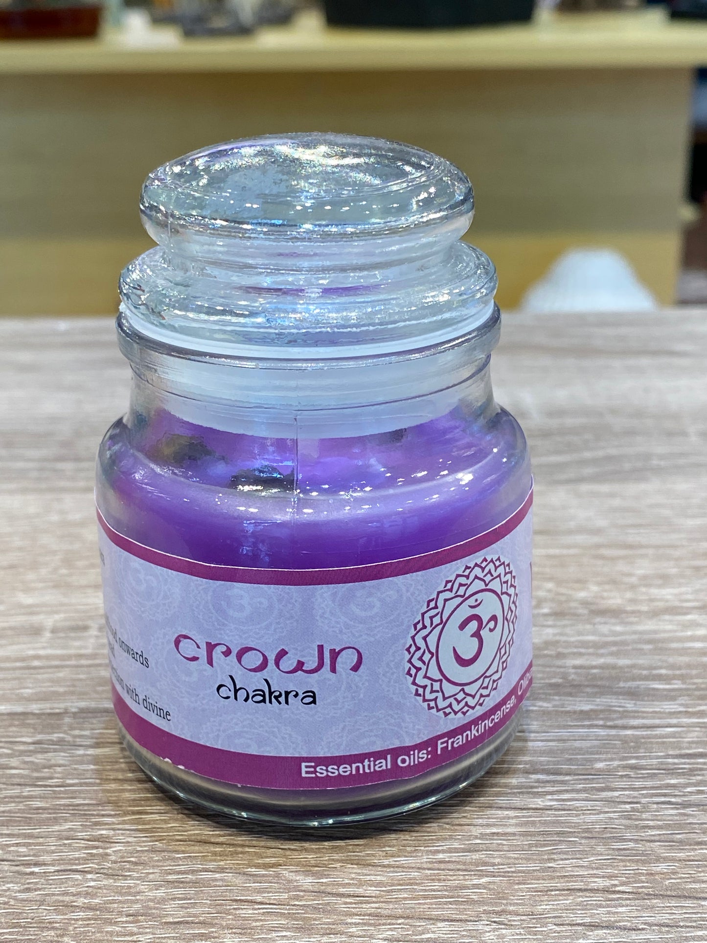 Vrinda 7 Chakra Jar Candles Purple / Violet, Scented Crown Chakra Sahasrara-3oz