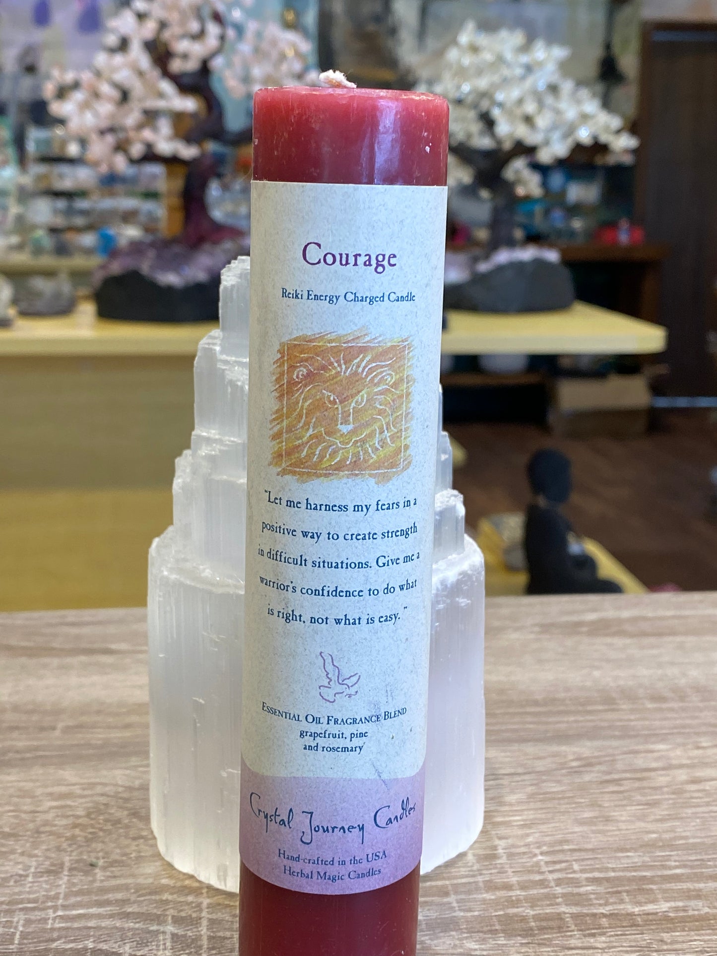 Crystal Journey Reiki Pillar Candle Courage