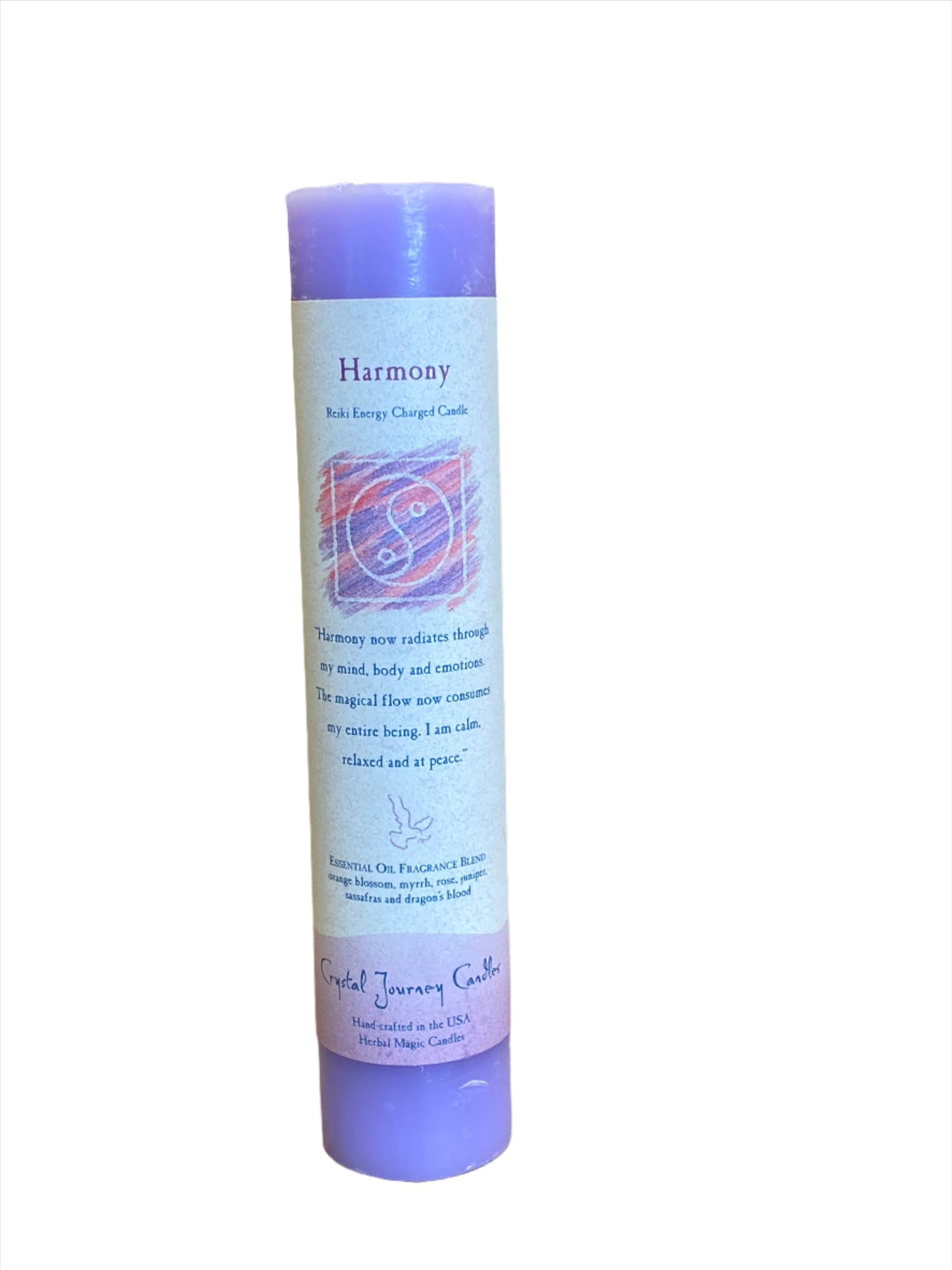 Crystal Journey Harmony Reiki Pillar Candle