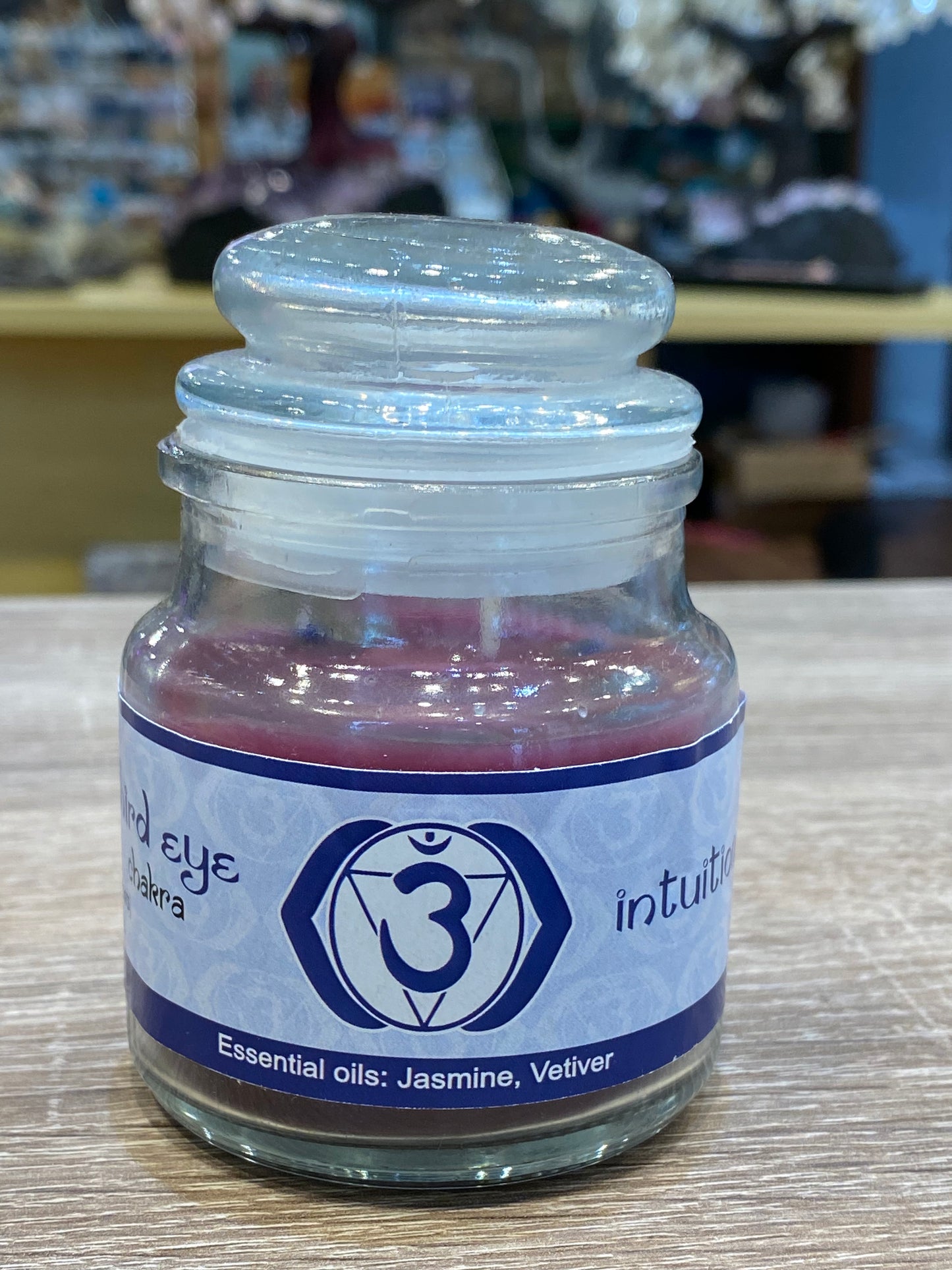 Vrinda 7 Chakra Jar Candles Indigo, Scented Third Eye Chakra Ajna-3oz