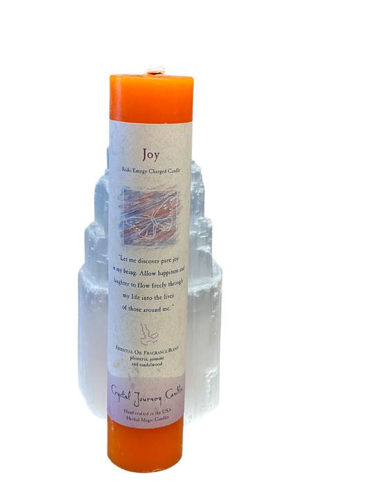 Crystal Journey Reiki Pillar Candle Joy