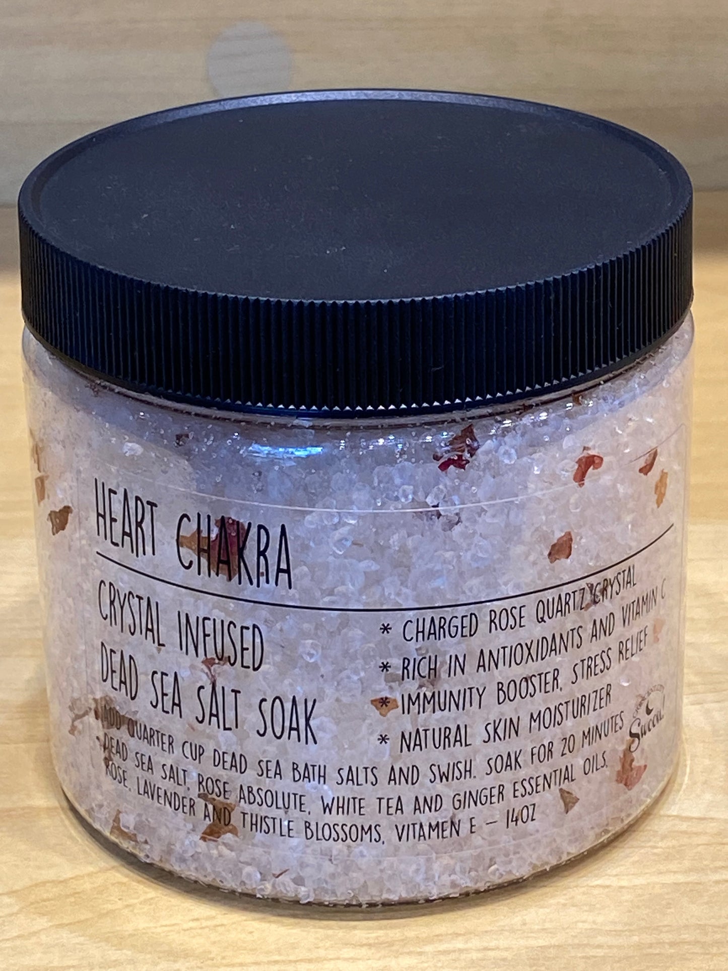 Crescent City Swoon Heart Chakra Rose Quartz Dead Sea Bath Salts