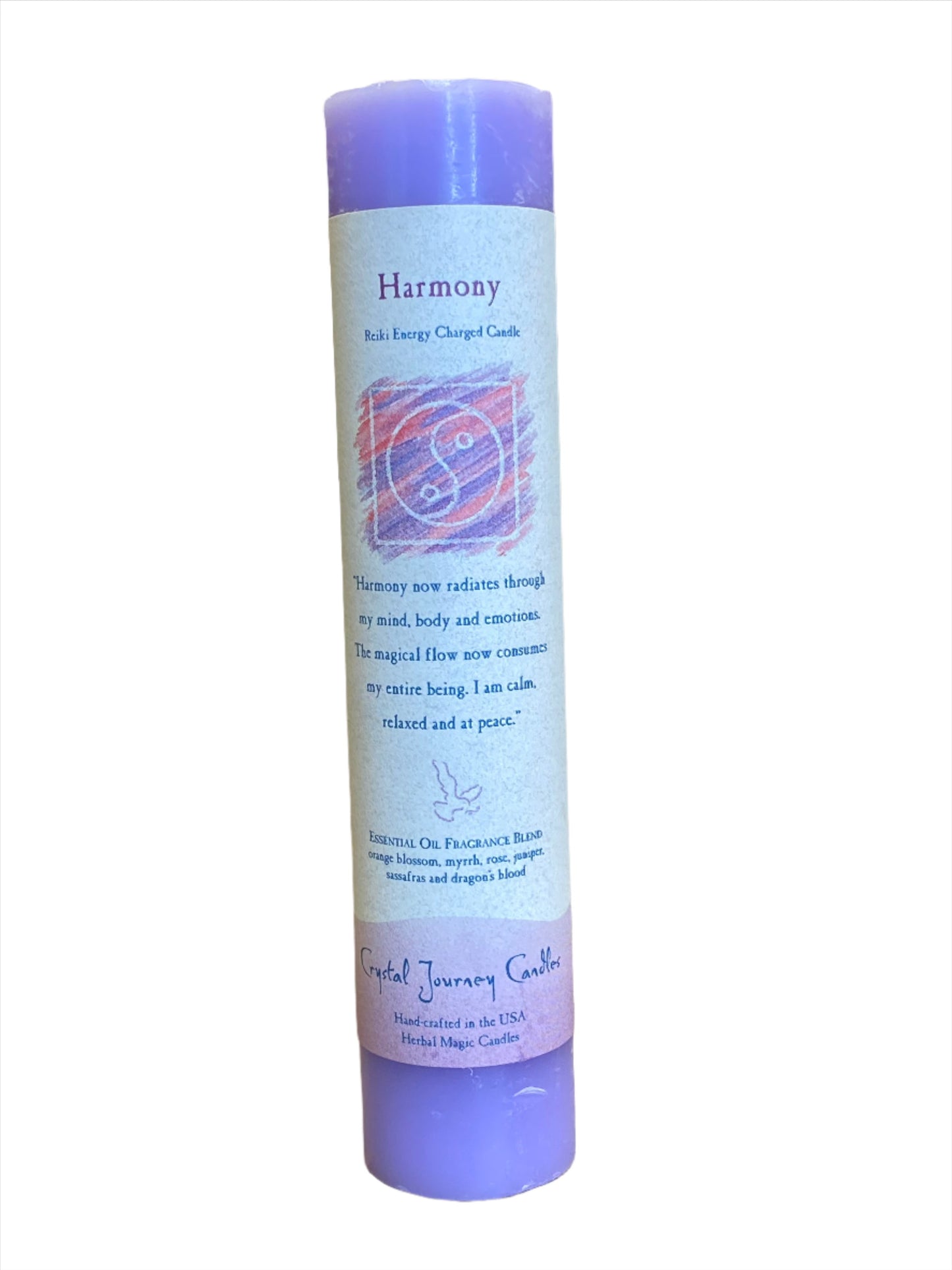 Crystal Journey Harmony Reiki Pillar Candle