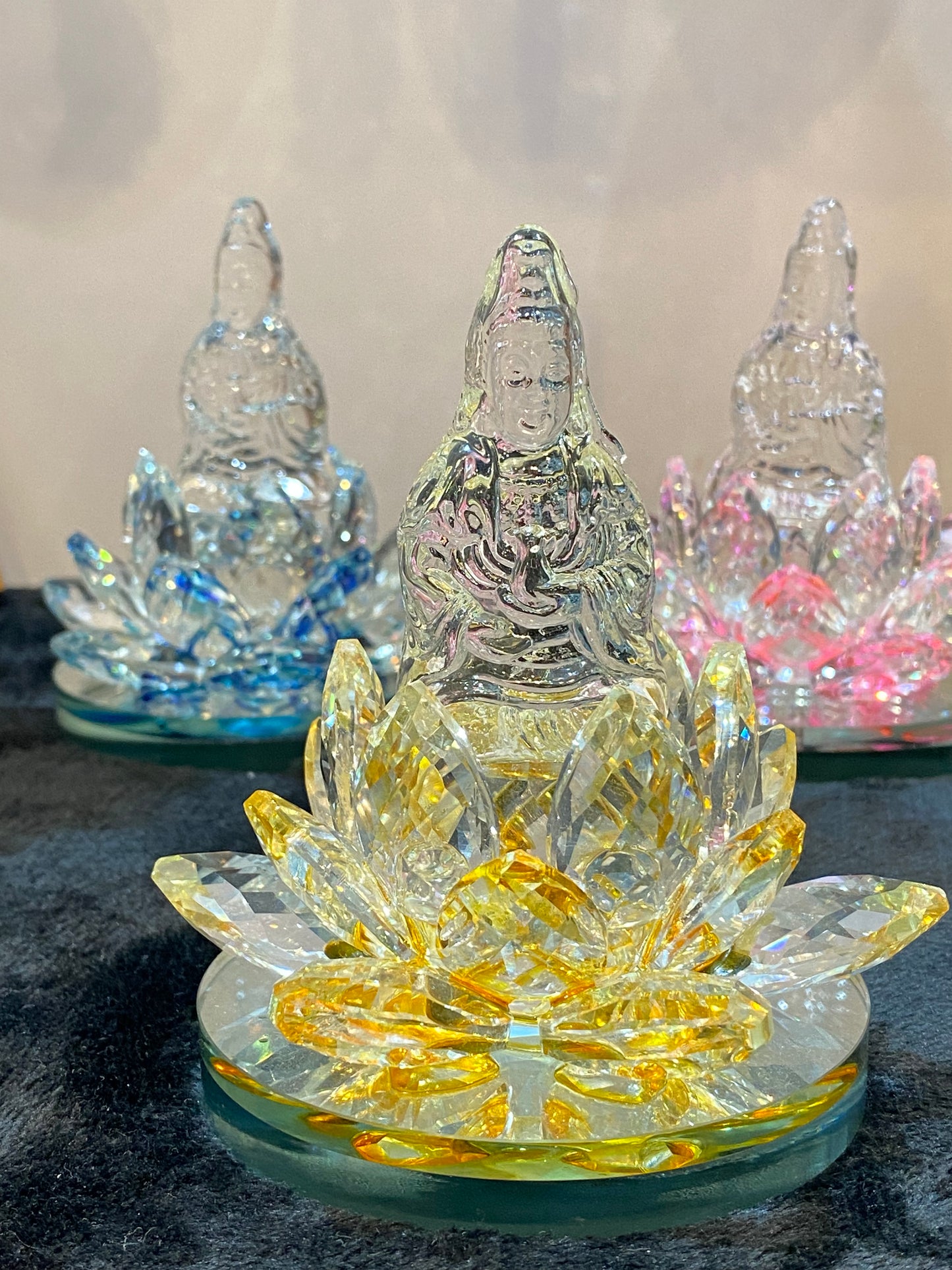 Crystal Kwan/Kuan Yin sitting on Lotus Yellow