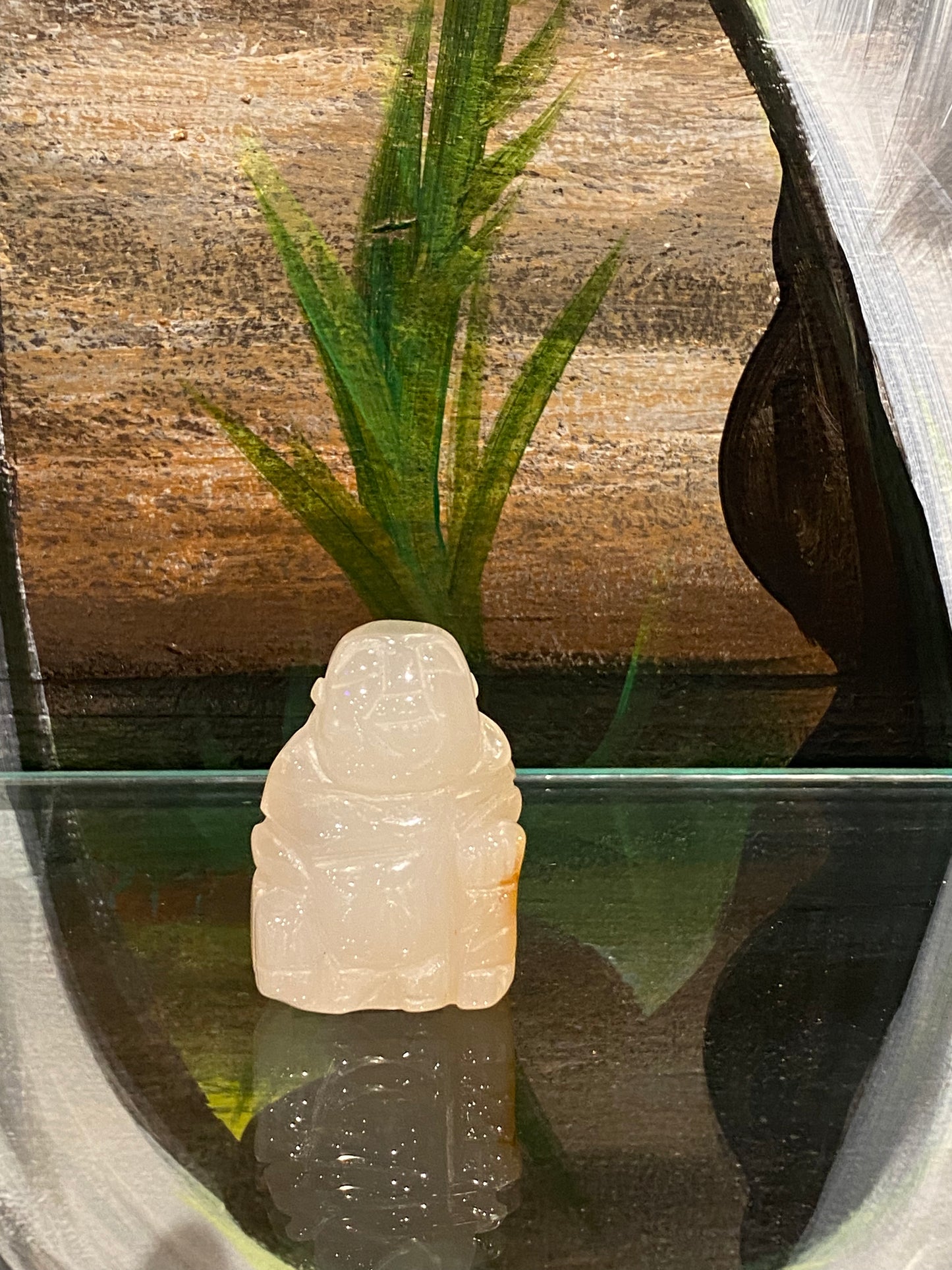 Calcite Mini Hand Carved Polished Desktop Laughing Buddha