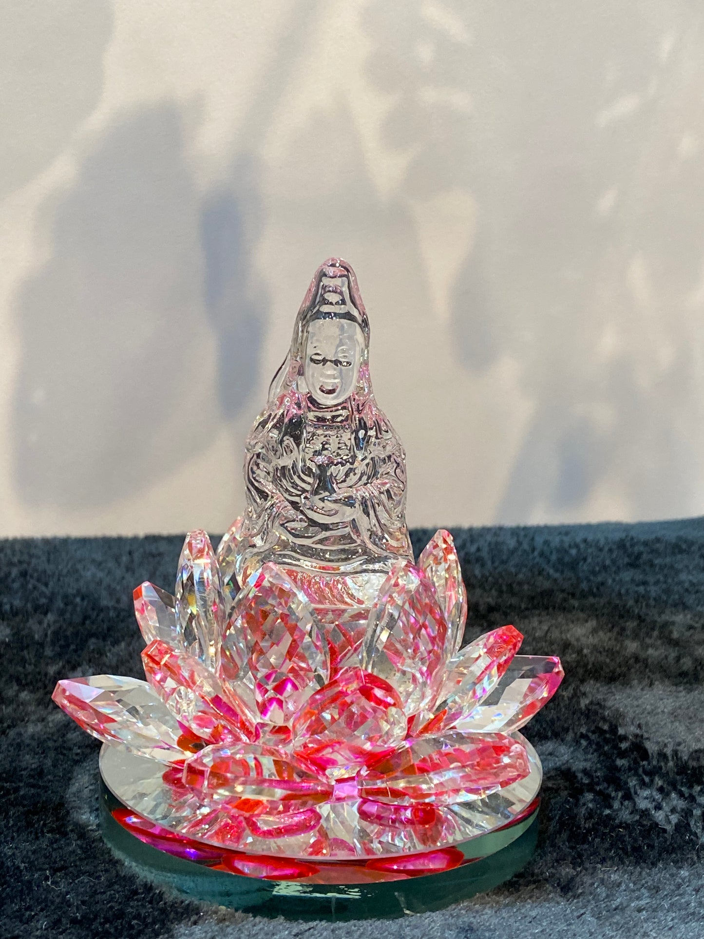 Crystal Kwan/Kuan Yin sitting on a Lotus Hot Pink