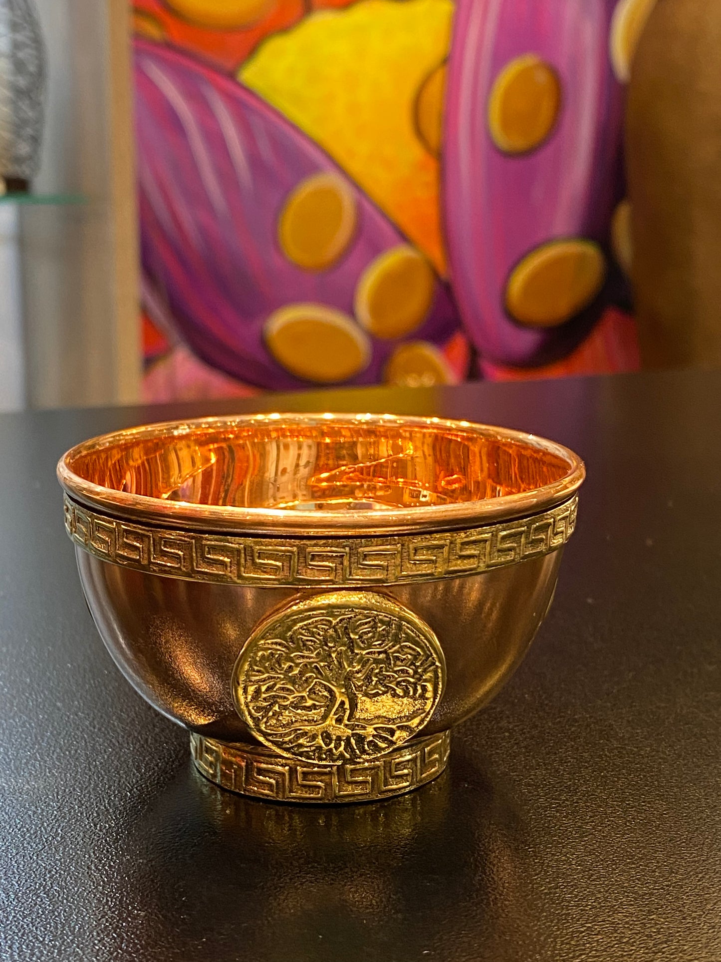 Copper Offering Bowl w/Tree Of Life