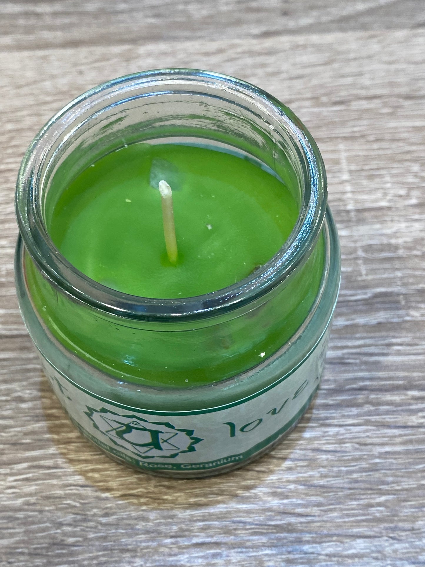 Vrinda 7 Chakra Jar Candles Green, Scented Heart Chakra Anahata-3oz