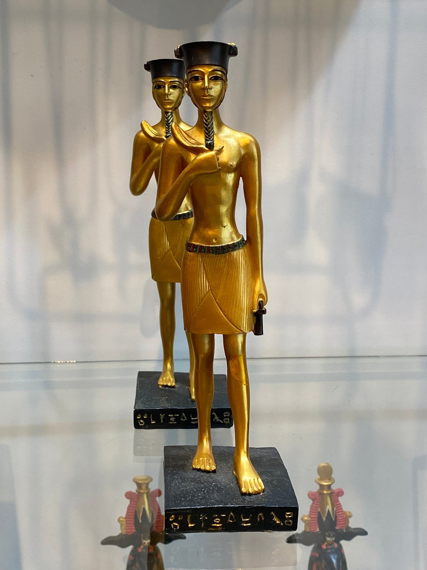 Egyptian Figure God Amun Golden Patina