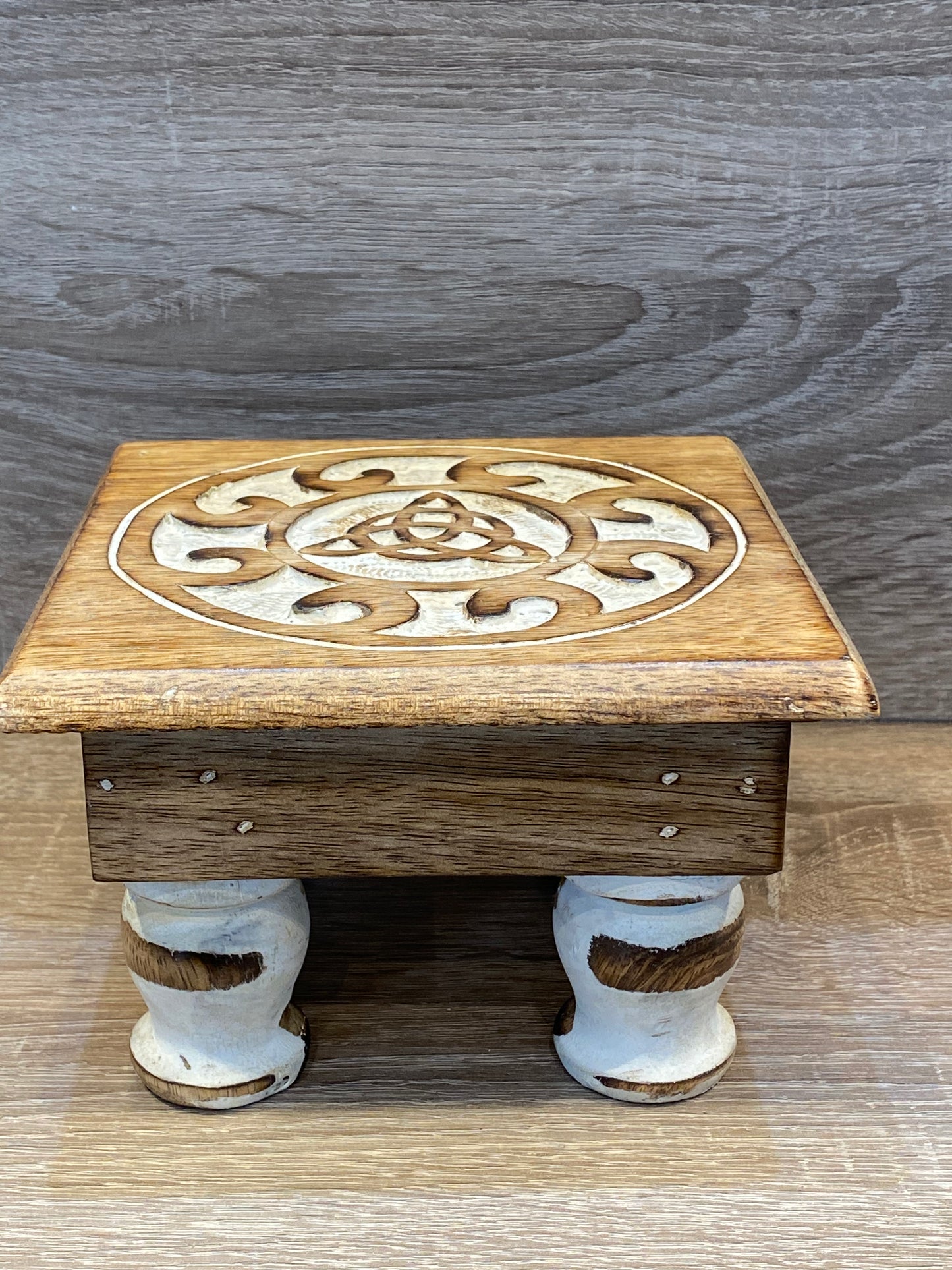 Sacred Wooden Altar Table Triquetra