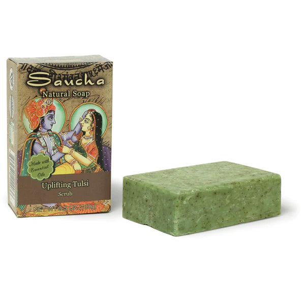 Tulsi Soap Bar Saucha Natural Uplifting Tulsi Scrub