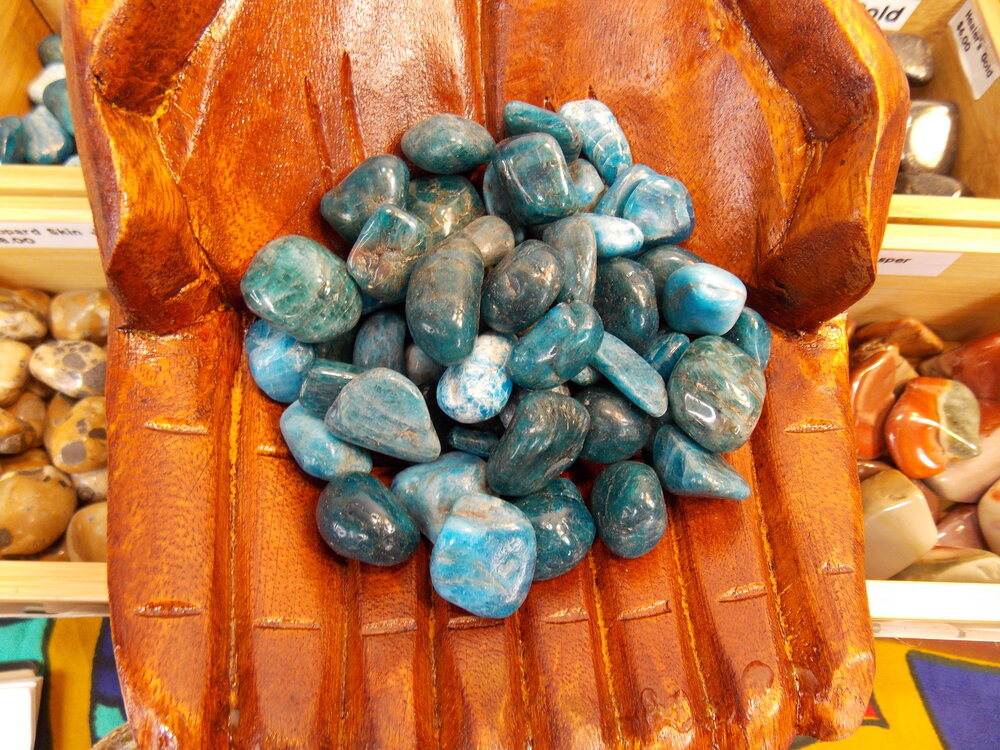 Blue Apatite (small) Tumbled Stones - Healing Lotus Shop