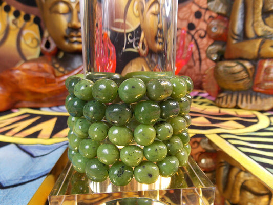 Jade Nephrite Free-Form Gemstone Bracelet