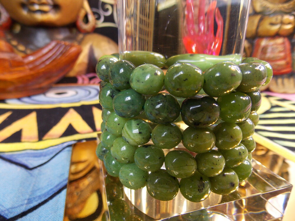 Jade Nephrite Free-Form Gemstone Bracelet