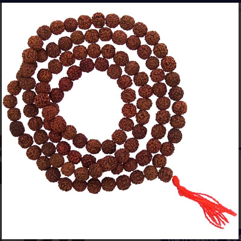 Rudraksha Japa Mala Beads 108 spiritual meditation necklace.