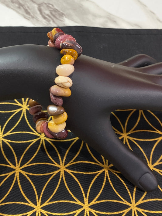 Mookaite Jasper Tumbled Beaded Bracelet