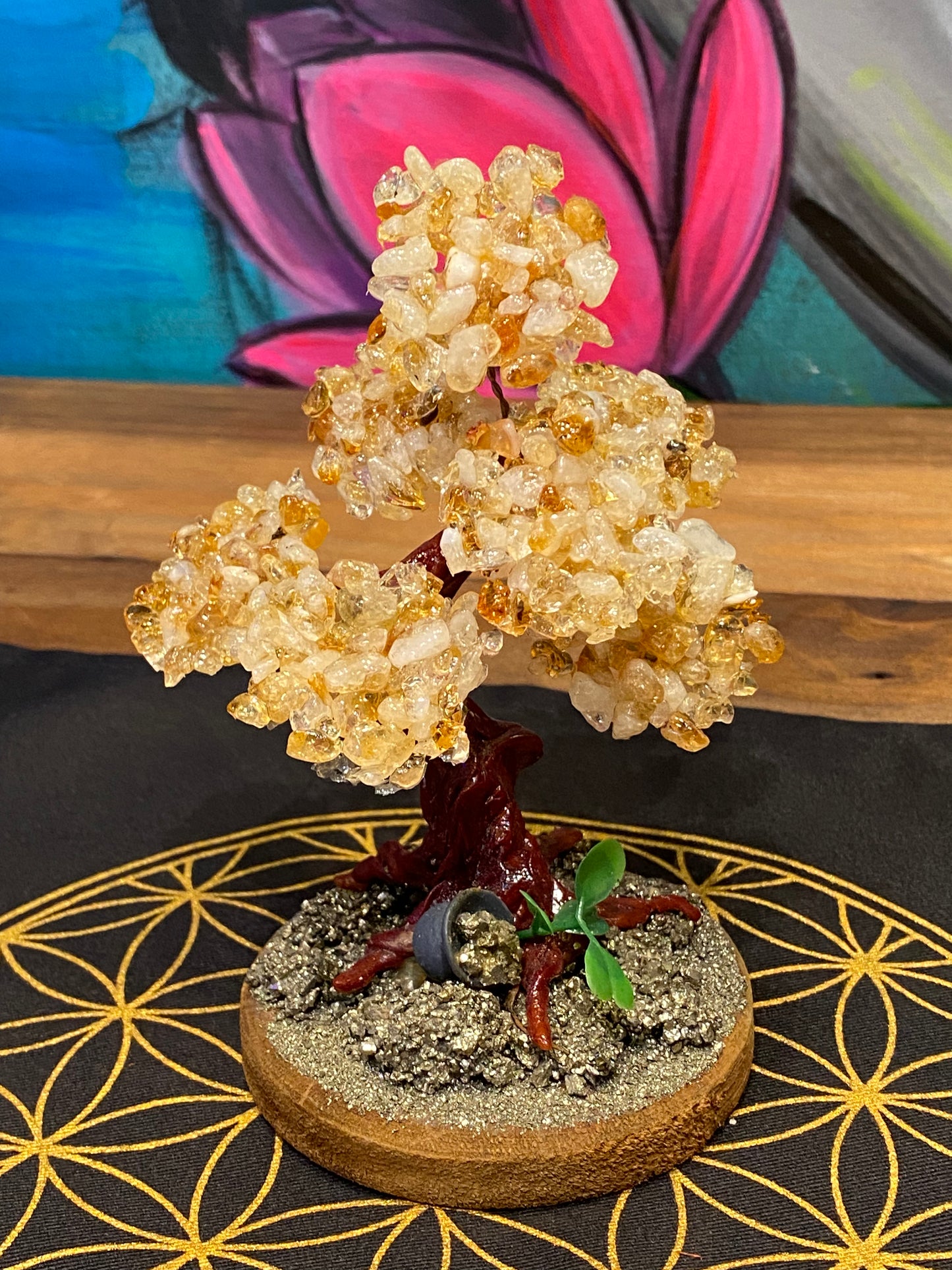 Bonsai Fortune Tree  Citrine and Pyrite