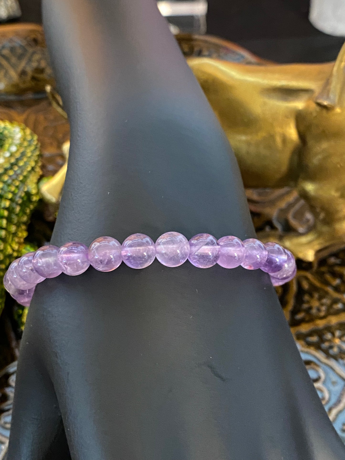 Amethyst Beaded String Bracelet 6mm - Healing Lotus Shop