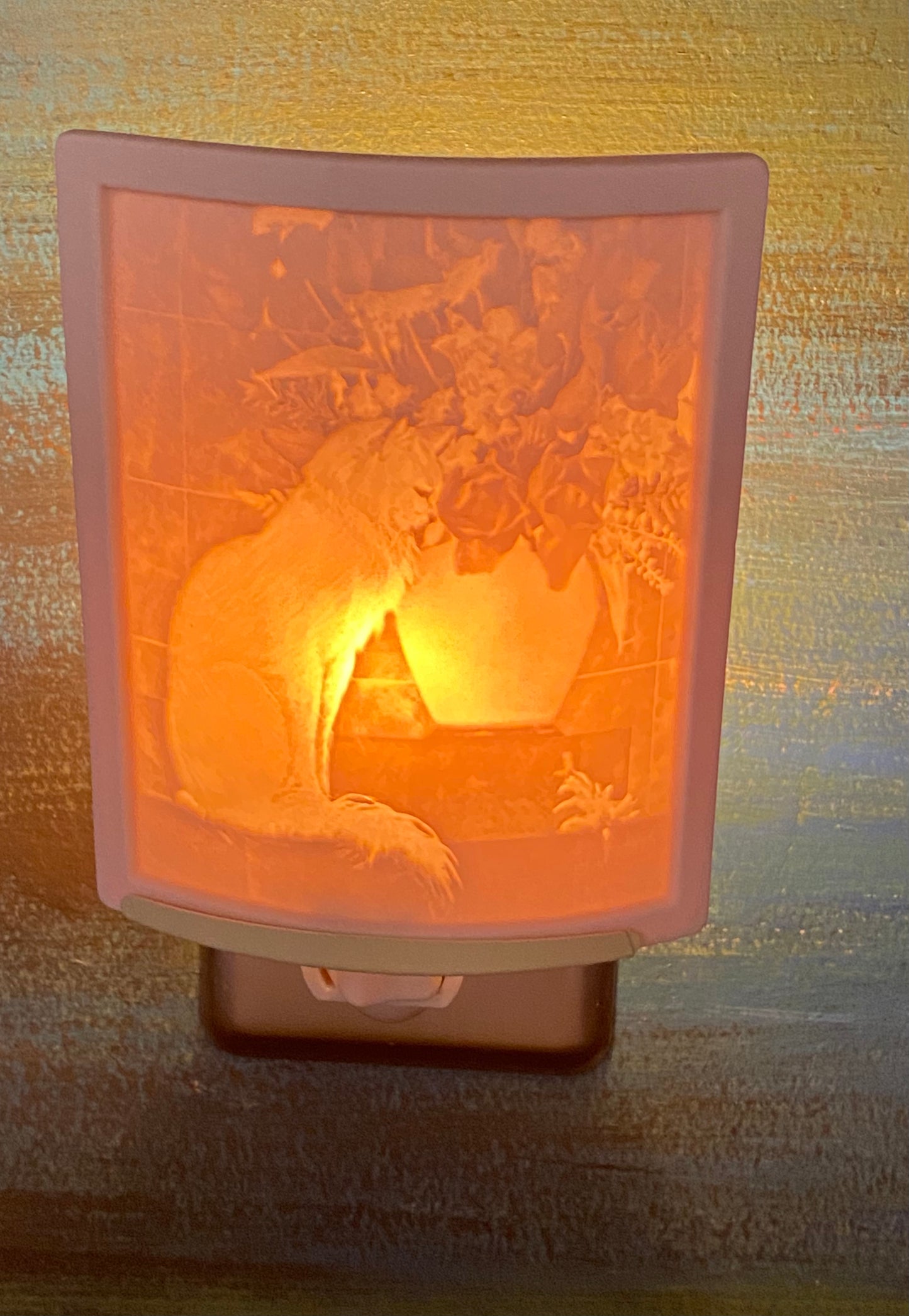 Kitten In The Flower Pot Lithophane Night Light