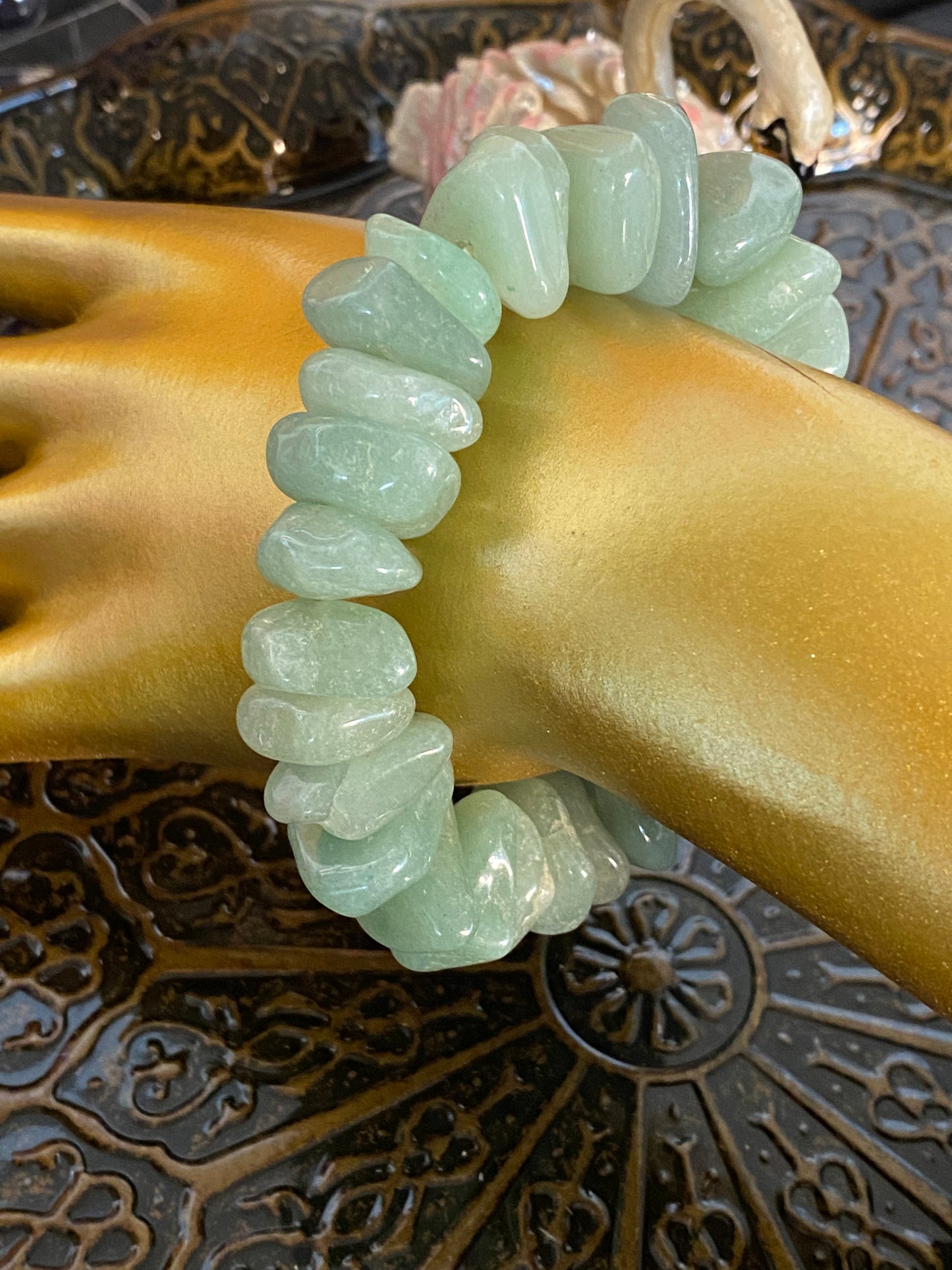 Aventurine (Green) Tumbled Bracelet ( free-form bead stretch) - Healing Lotus Shop