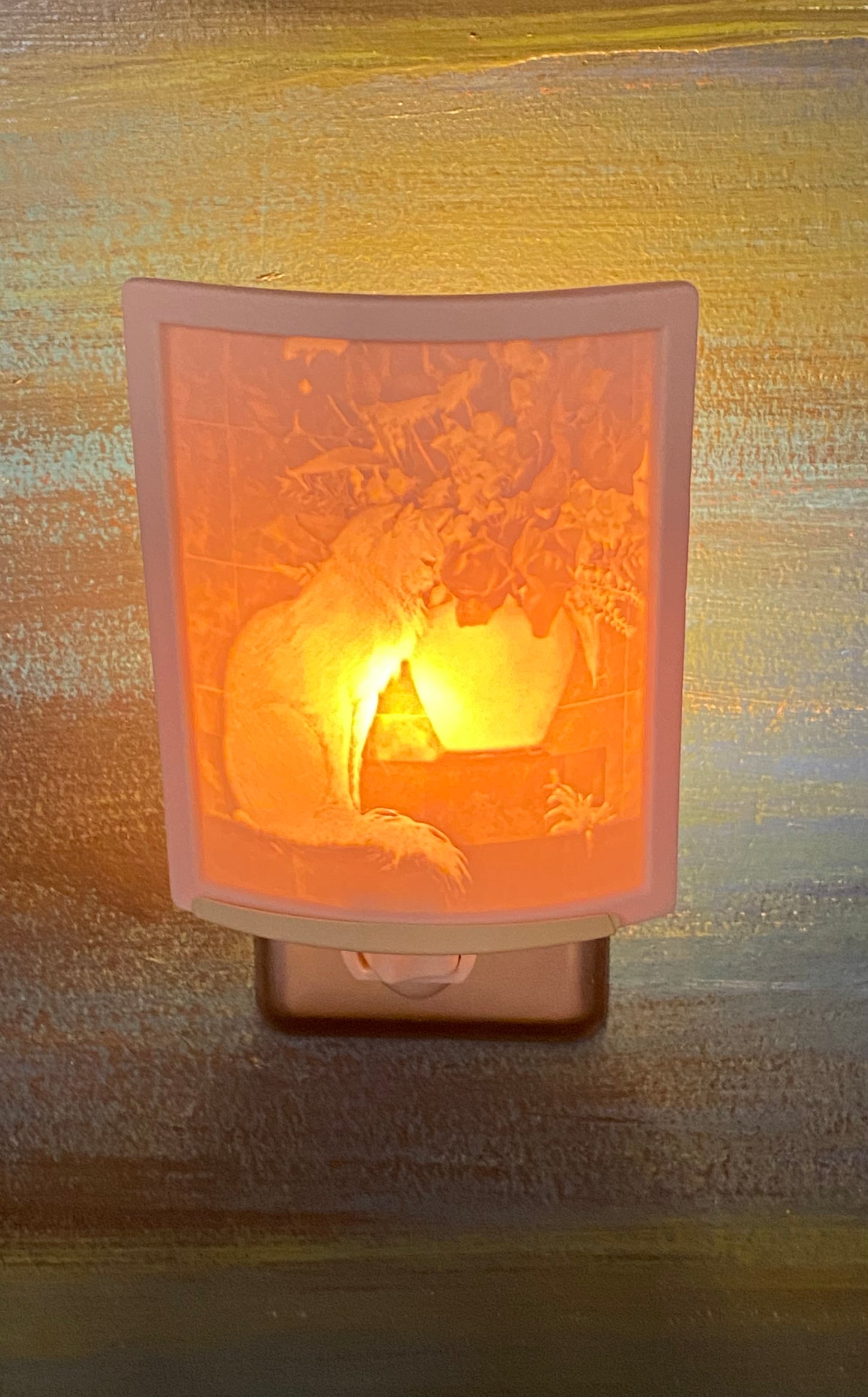 Kitten In The Flower Pot Lithophane Night Light