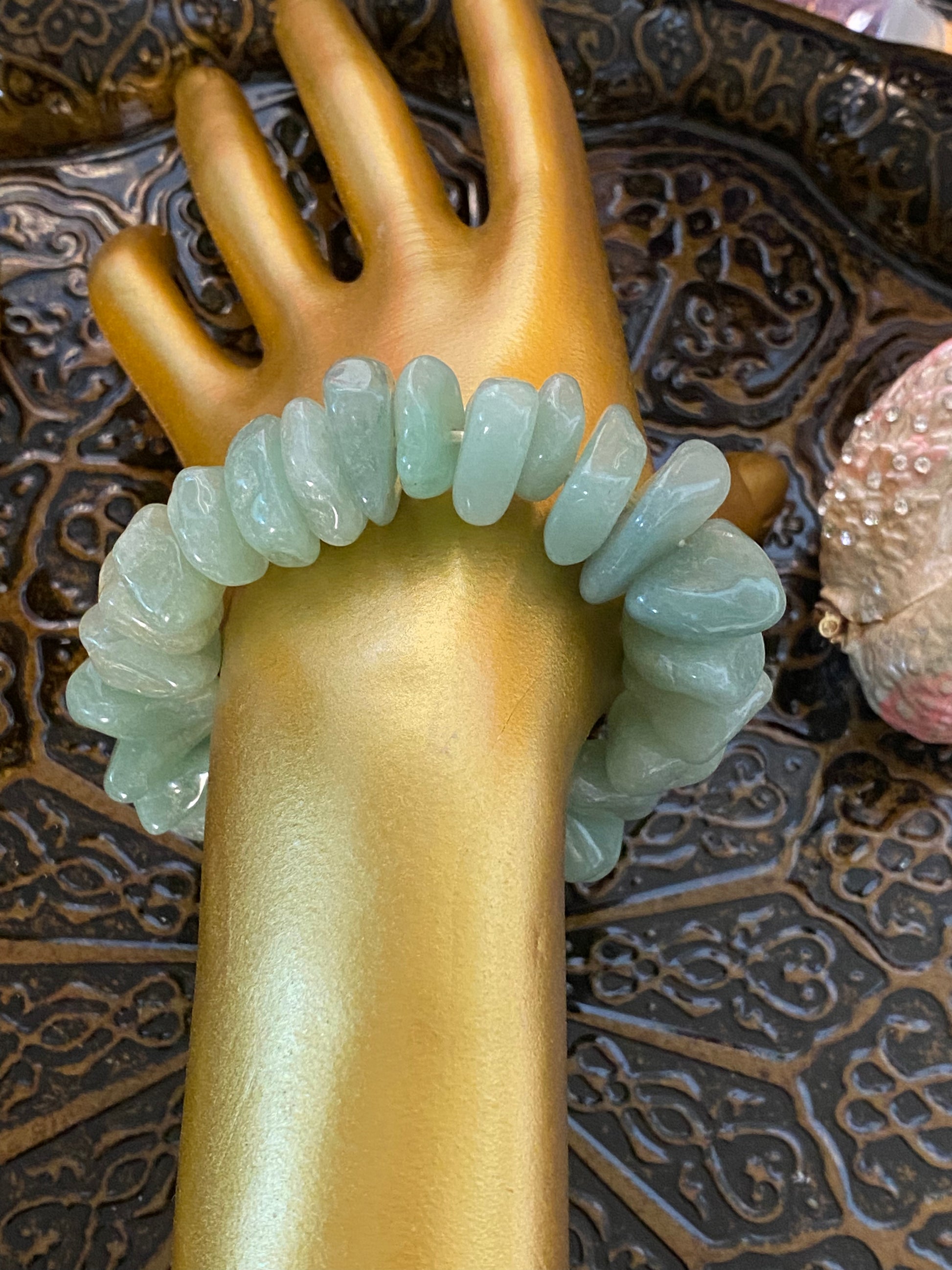 Aventurine (Green) Tumbled Bracelet ( free-form bead stretch) - Healing Lotus Shop