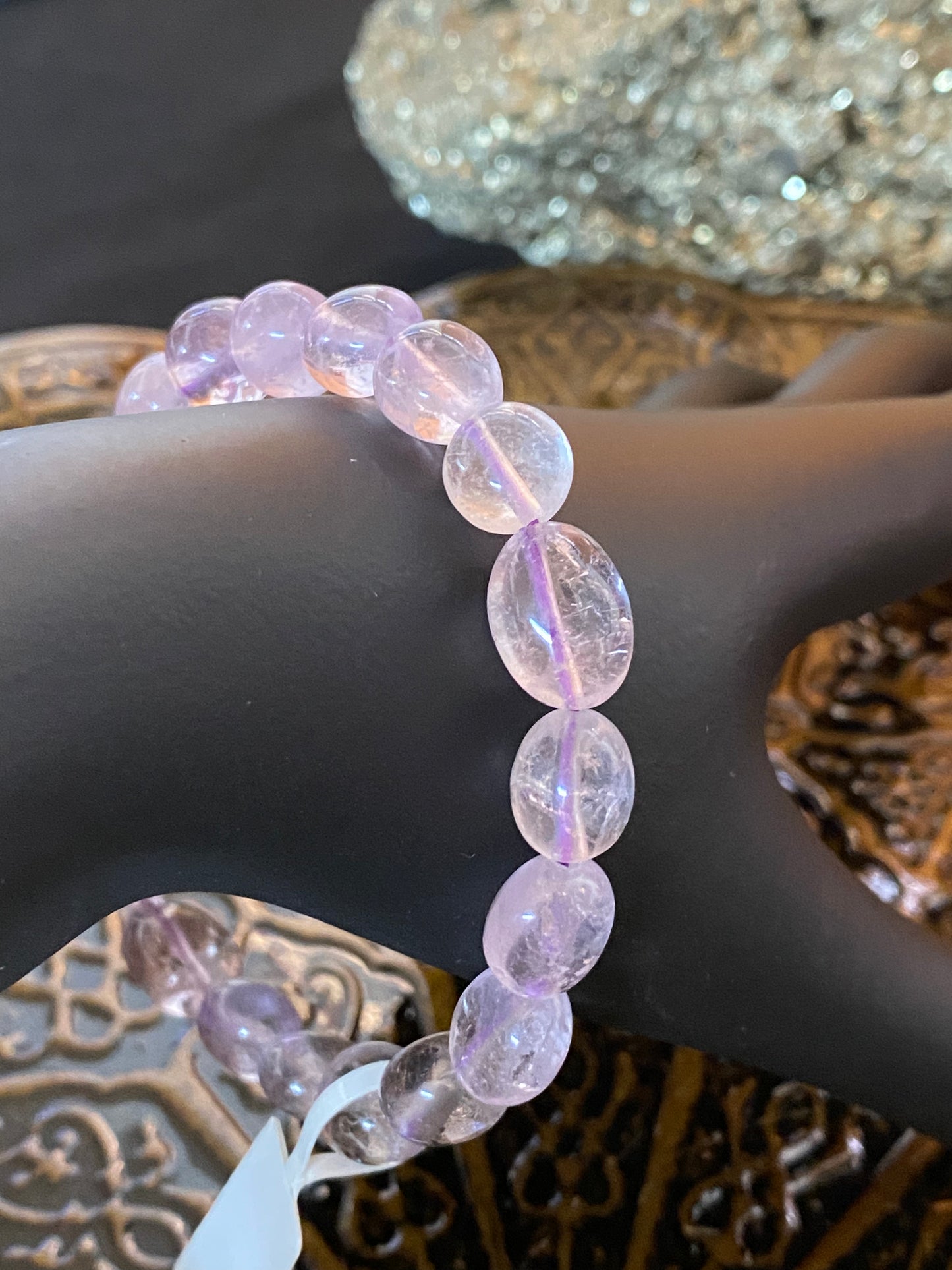 Amethyst Light Nugget Bracelet (free-form bead stretch) - Healing Lotus Shop